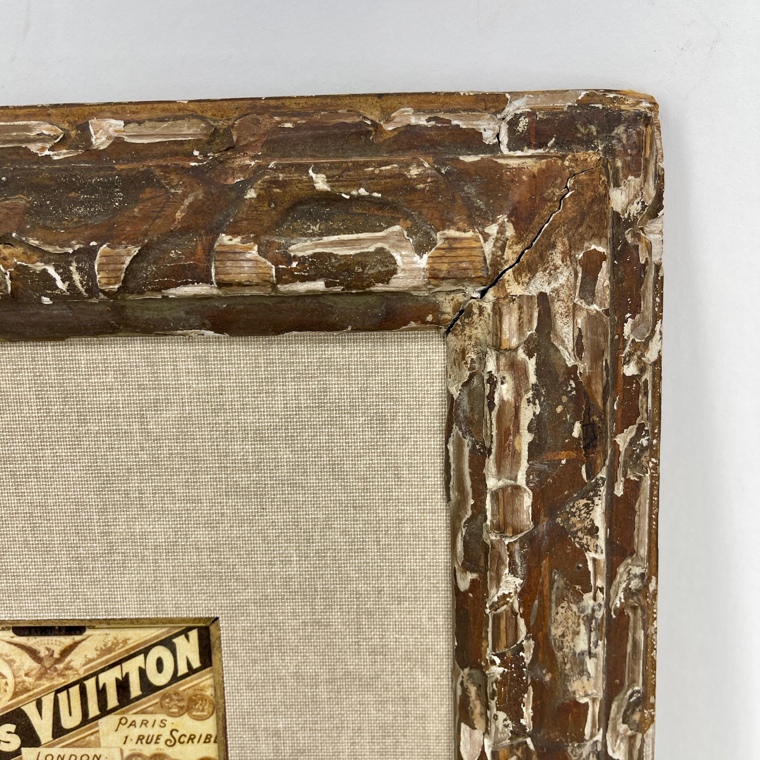 Impression d'art Louis Vuitton dans un cadre en bois rustique italien vintage en vente 3