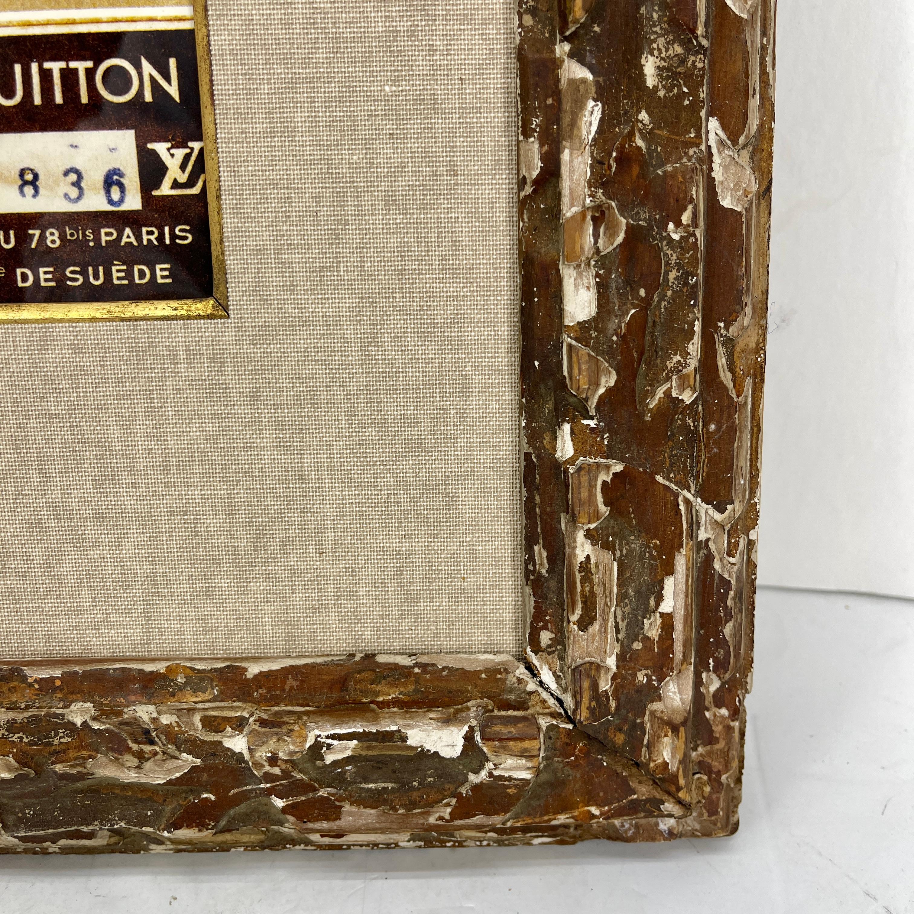 Impression d'art Louis Vuitton dans un cadre en bois rustique italien vintage en vente 4