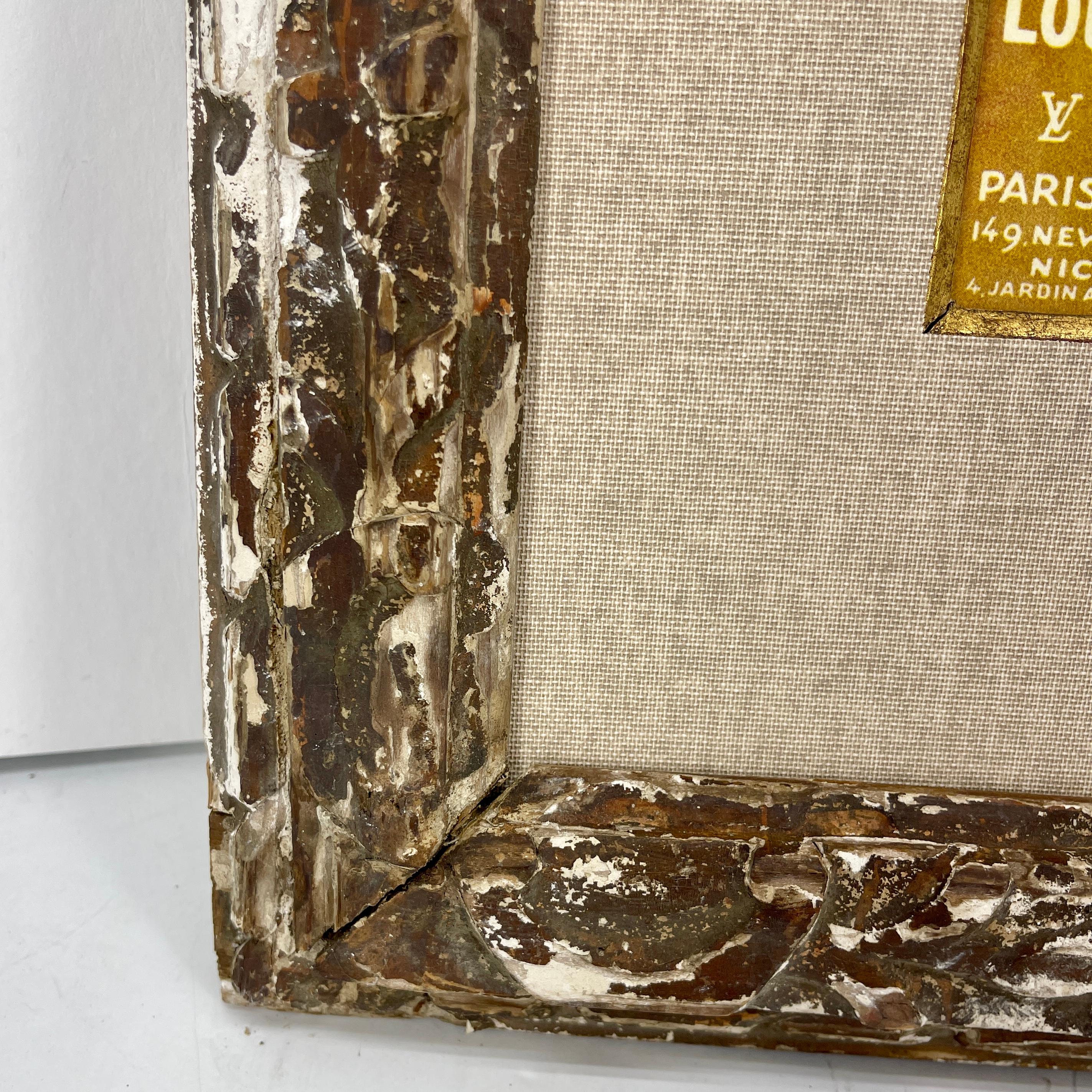 Impression d'art Louis Vuitton dans un cadre en bois rustique italien vintage en vente 5