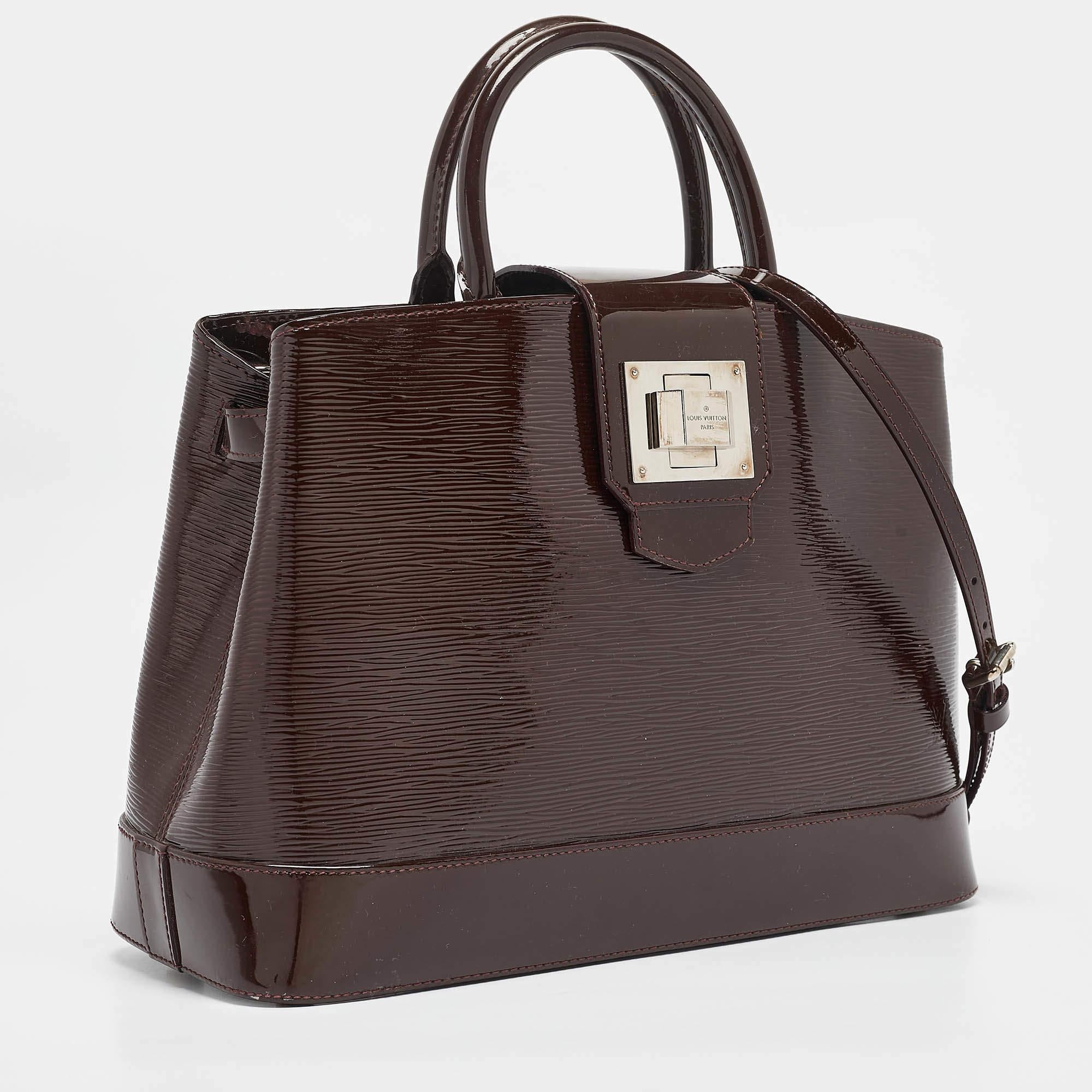 Black Louis Vuitton Prune Electric Epi Leather Mirabeau GM Bag For Sale