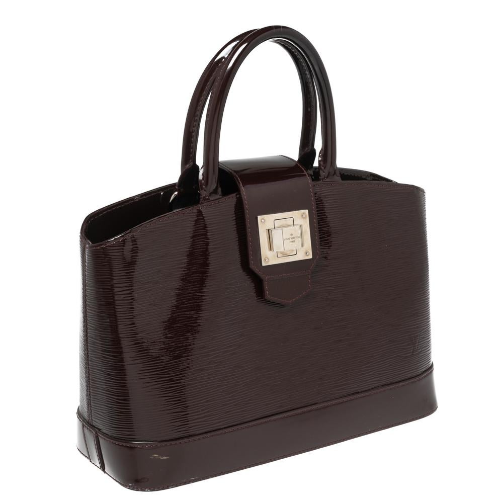 Louis Vuitton Prune Electric Epi Leather Mirabeau PM Bag In Good Condition In Dubai, Al Qouz 2