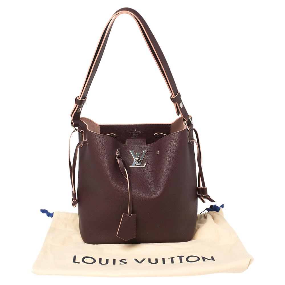 Louis Vuitton Prune Leather Lockme Bucket BagIncludes Original Dustbag 6