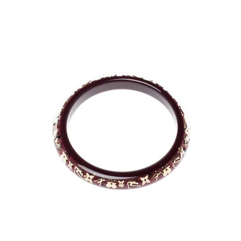 Louis Vuitton Clear Resin Monogram Inclusion Bangle Bracelet - Ruby Lane