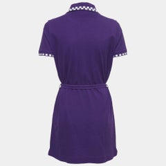 Louis Vuitton Purple Cotton Polo T shirt Dress M