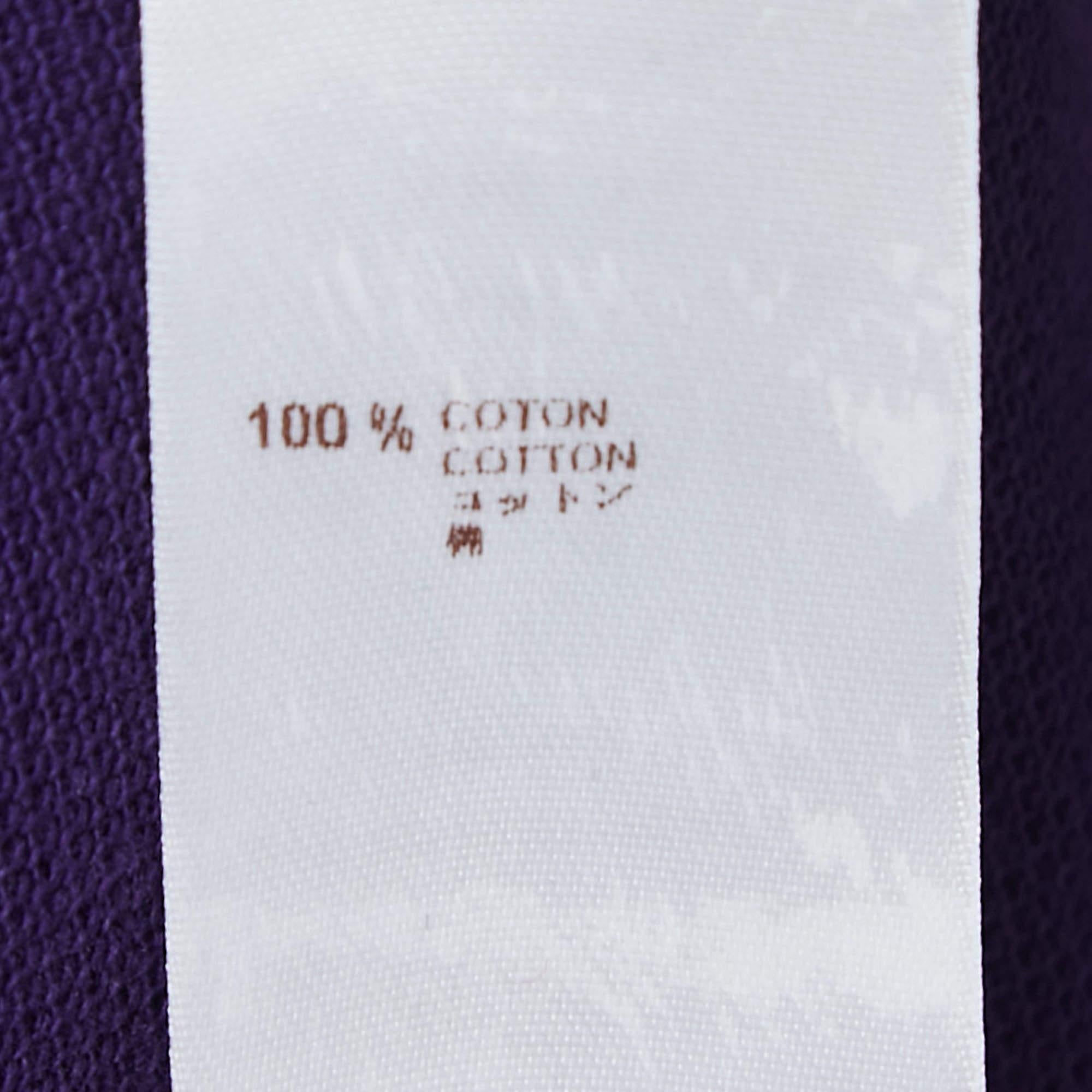 Louis Vuitton Purple Cotton Polo T shirt Dress M In Good Condition In Dubai, Al Qouz 2