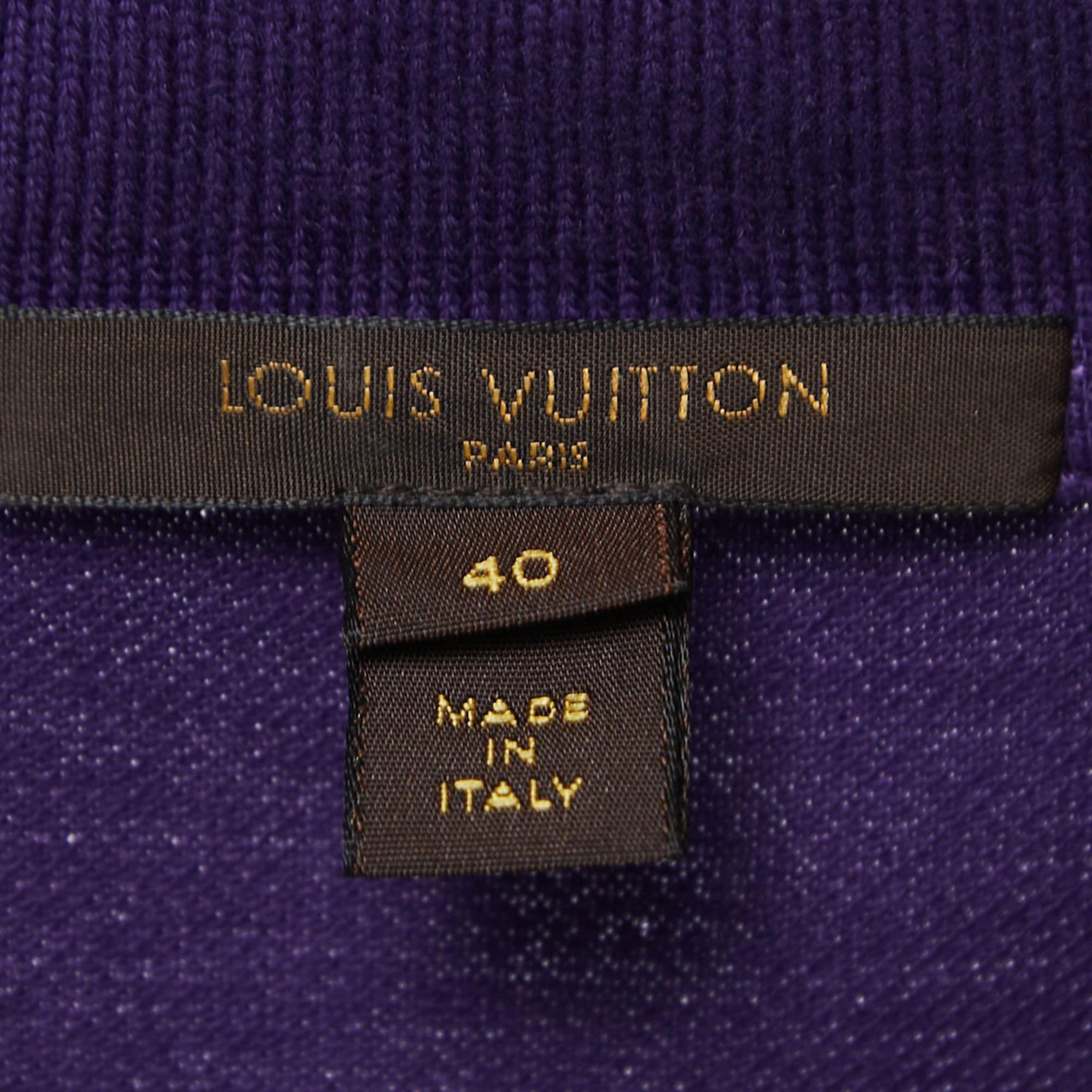 Louis Vuitton Purple Cotton Polo T shirt Dress M 1