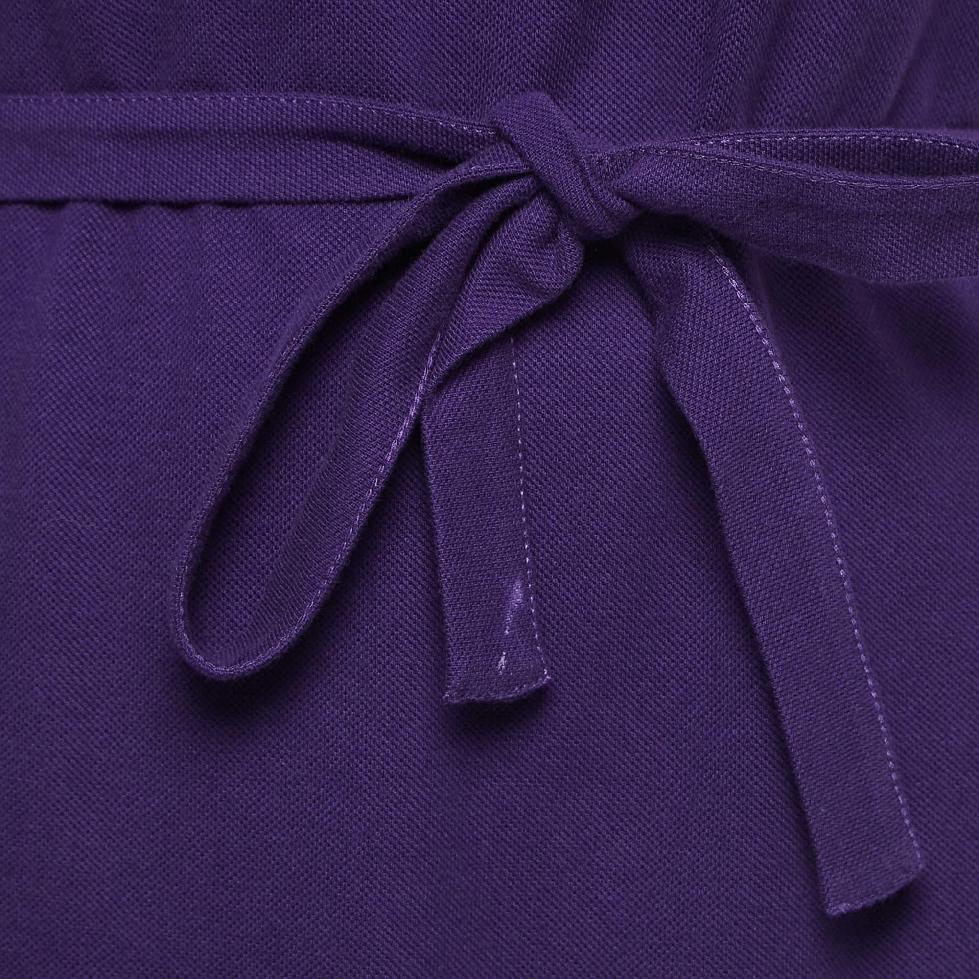Louis Vuitton Purple Cotton Polo T shirt Dress M 2