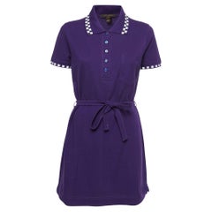 Louis Vuitton Purple Cotton Polo T shirt Dress M