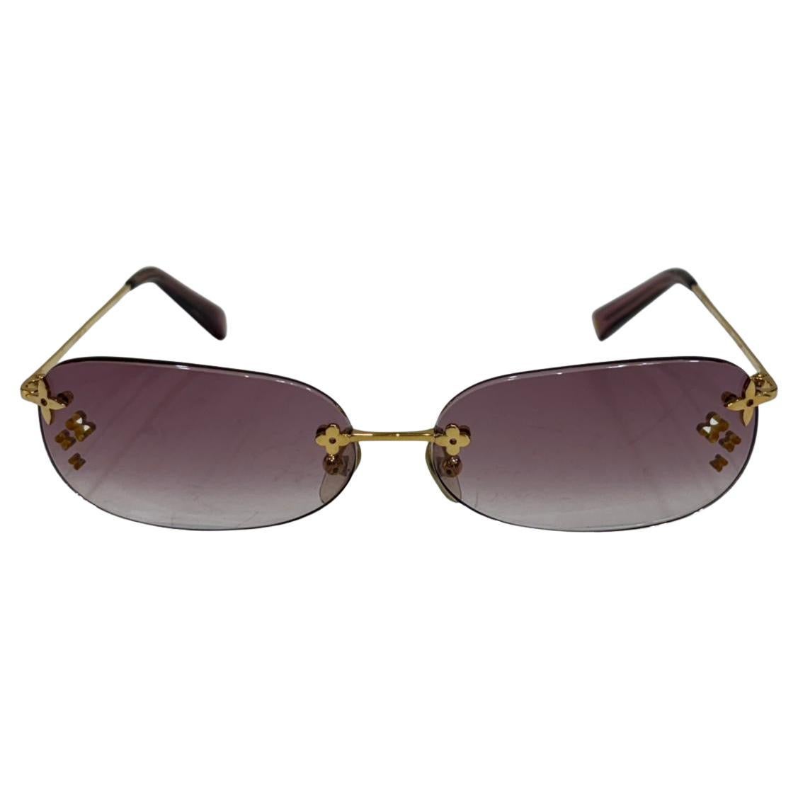 Louis Vuitton Purple Desmayo Rimless Sunglasses en vente
