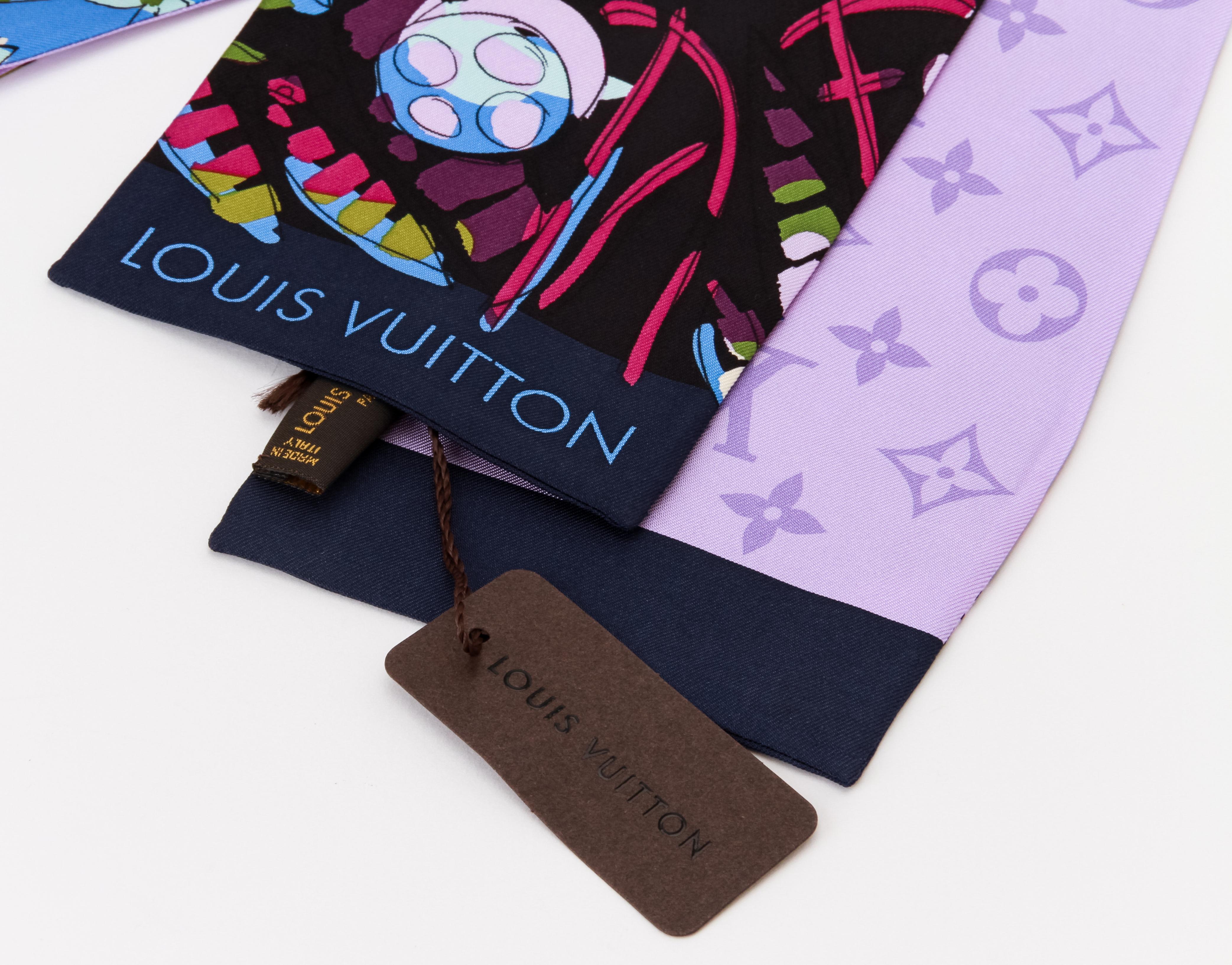 Women's Louis Vuitton Purple Double Sided Maxi Twilly Scarf