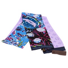 Doppelseitiger Maxi-Twilly-Schal in Violett von Louis Vuitton