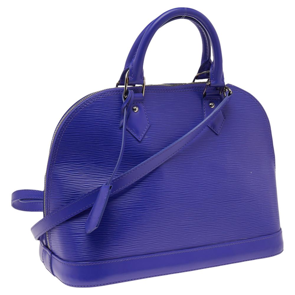 Louis Vuitton Purple Epi Leather Alma PM Bag In Good Condition In Dubai, Al Qouz 2