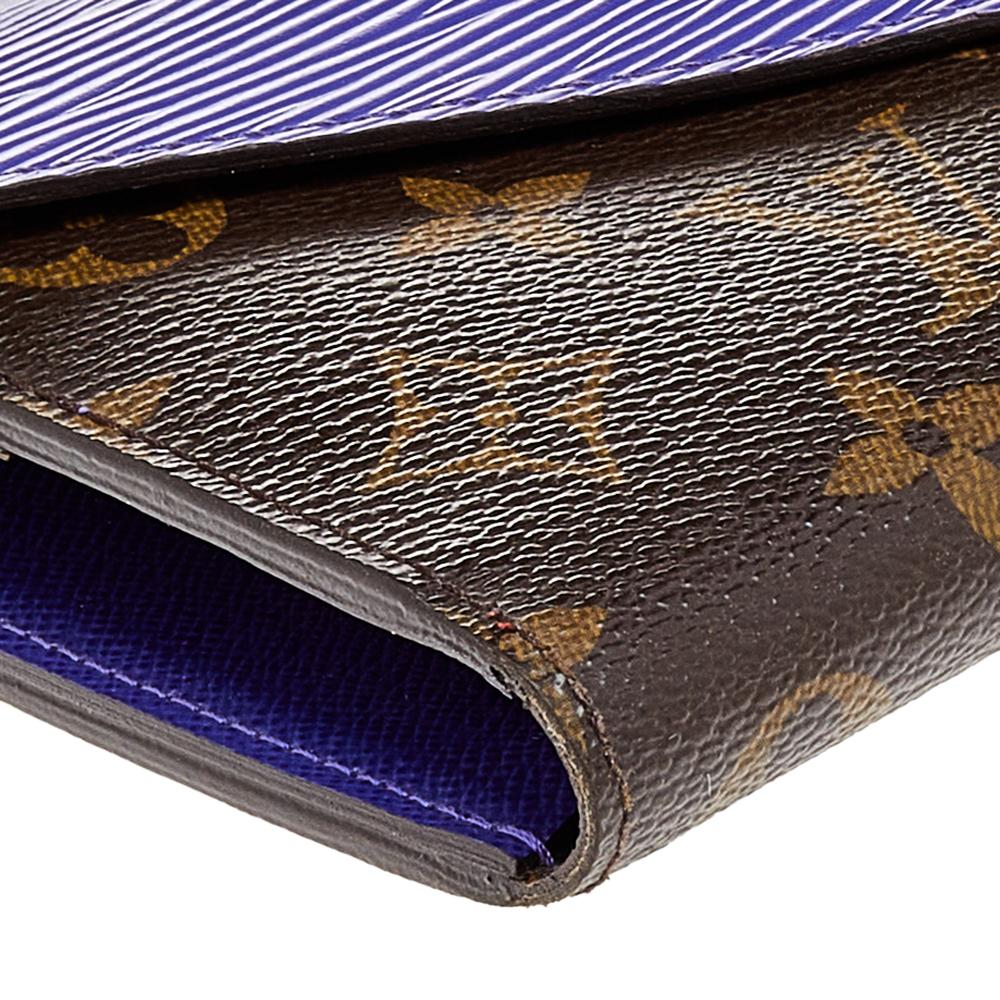 Louis Vuitton Purple Epi Leather and Monogram Canvas Marie-Lou Long Wallet In Good Condition In Dubai, Al Qouz 2