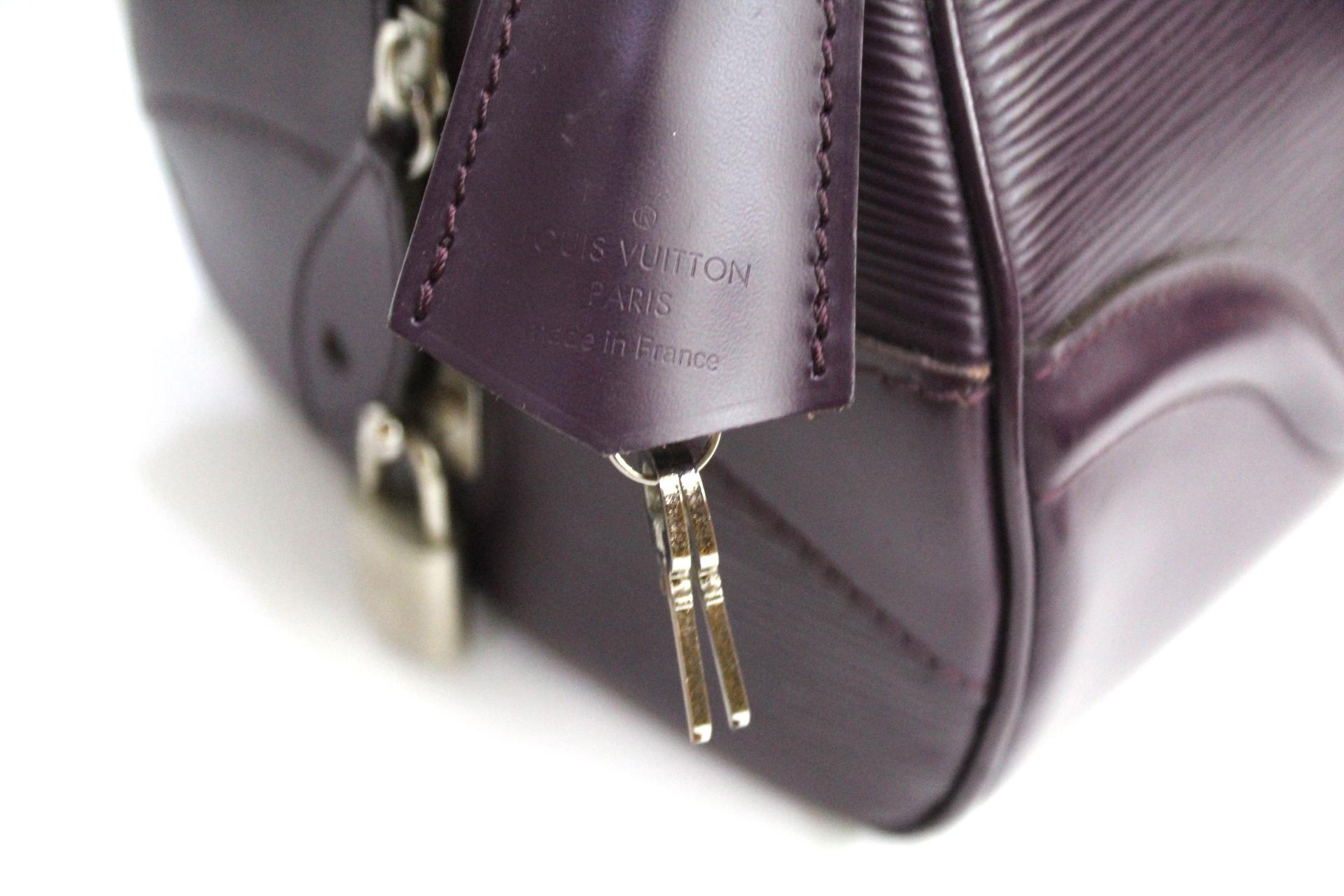 Black LOUIS VUITTON Purple Epi Leather Bowling Montaigne PM Bag