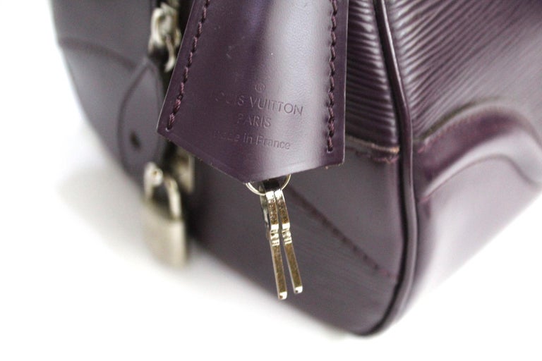Louis Vuitton Bowling Montaigne Handbag in Purple EPI Leather
