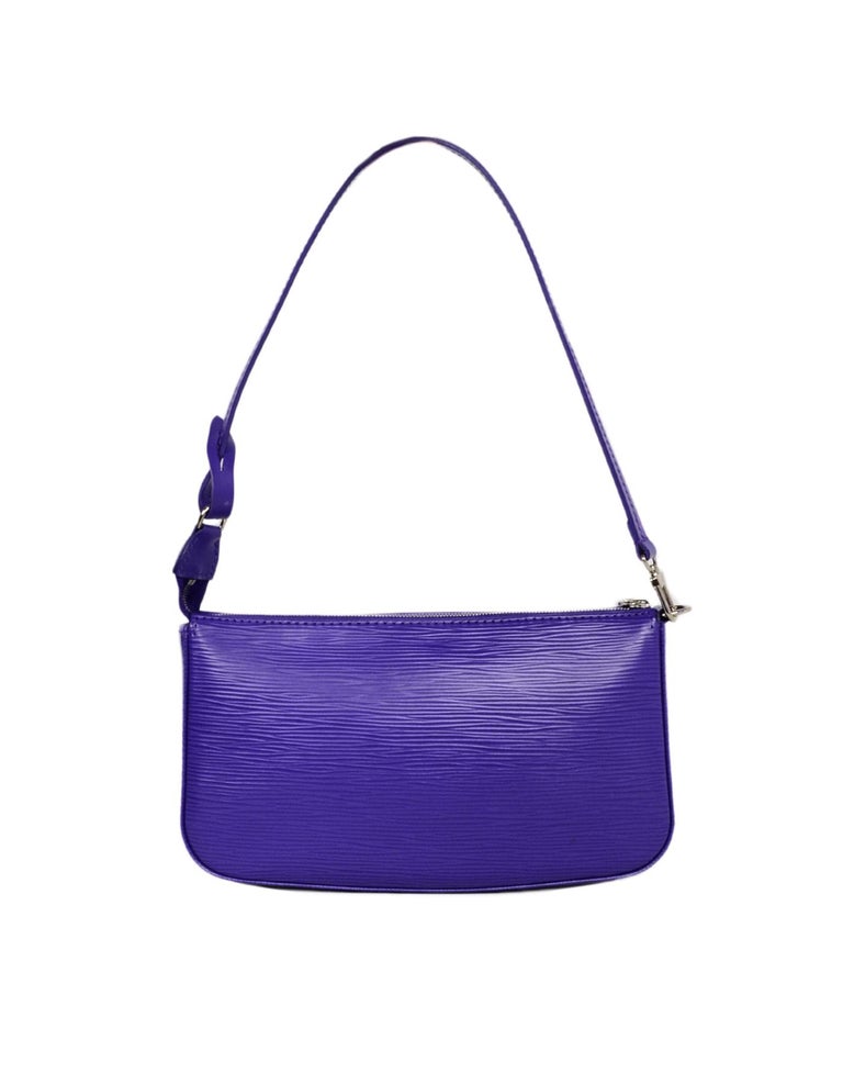Pochette accessoire leather handbag Louis Vuitton Purple in Leather -  31312302