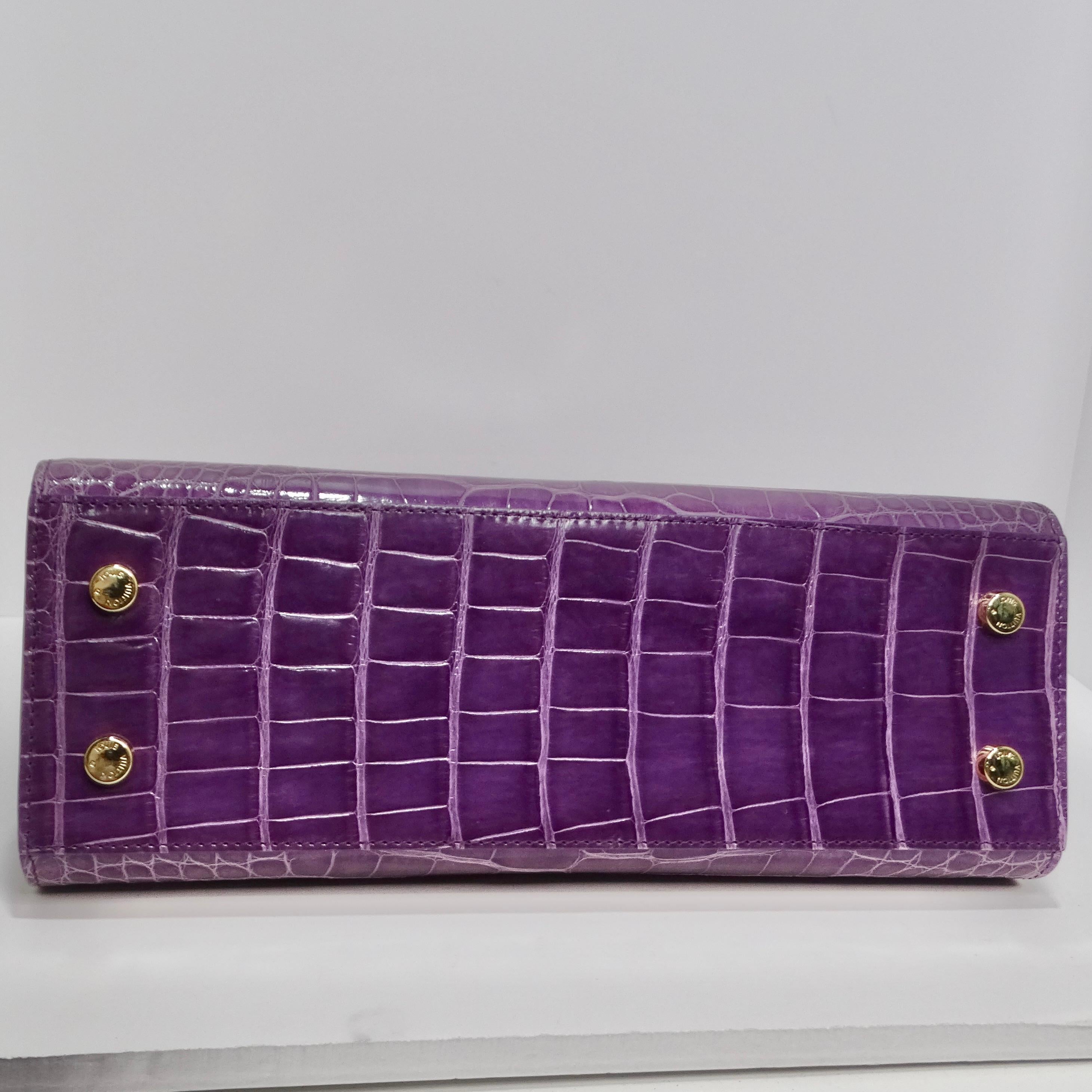 Louis Vuitton - Sac à main Brea en crocodile exotique violet en vente 5