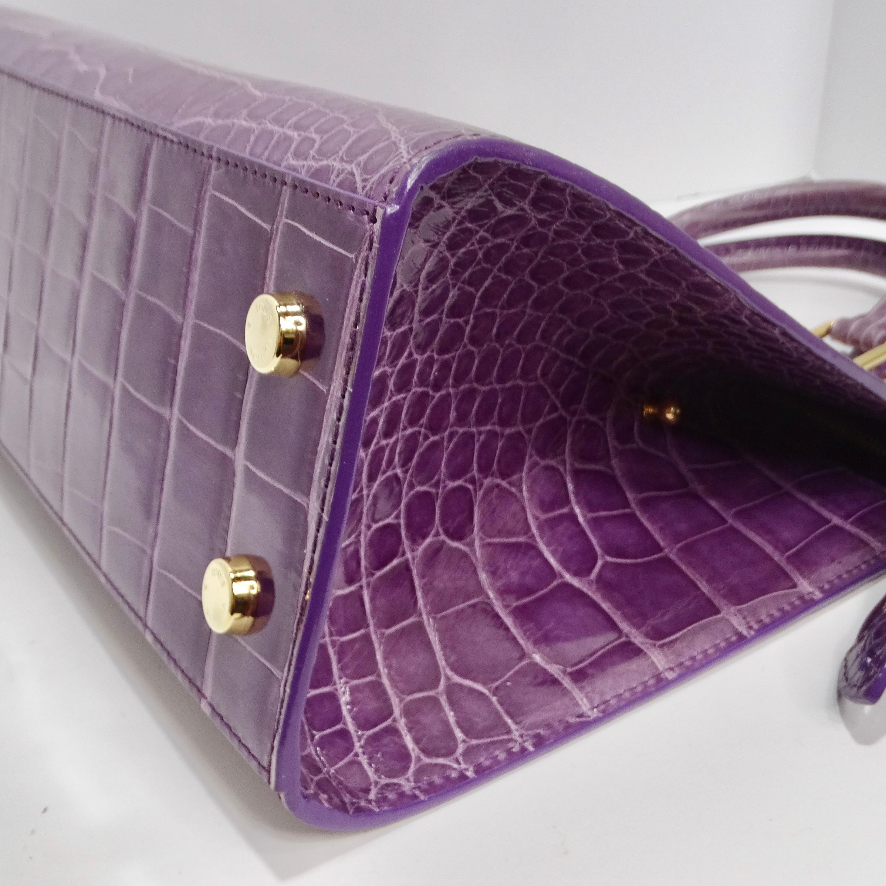 Louis Vuitton - Sac à main Brea en crocodile exotique violet en vente 6