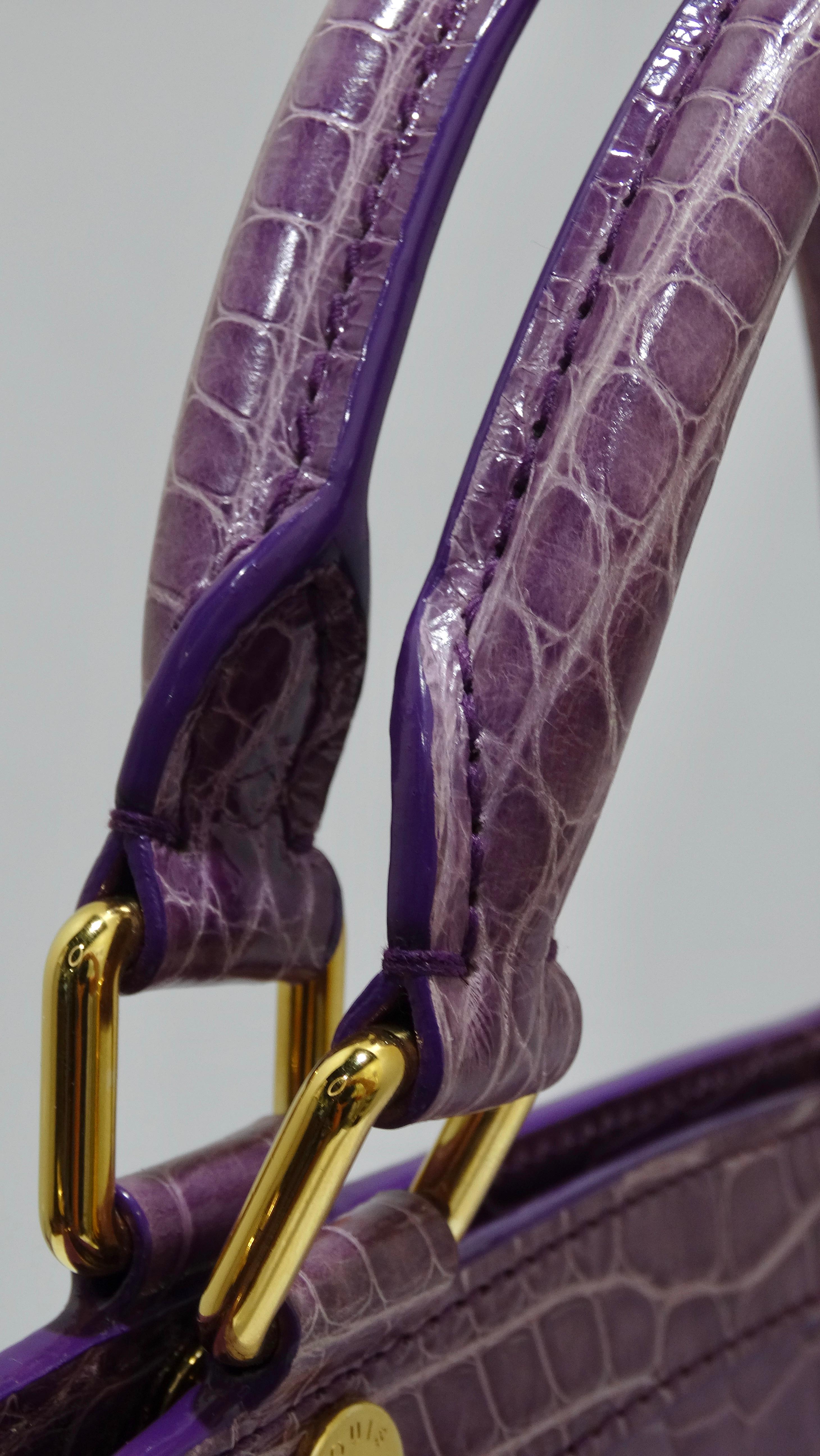 Louis Vuitton Purple Exotic Crocodile Brea Handbag For Sale 7