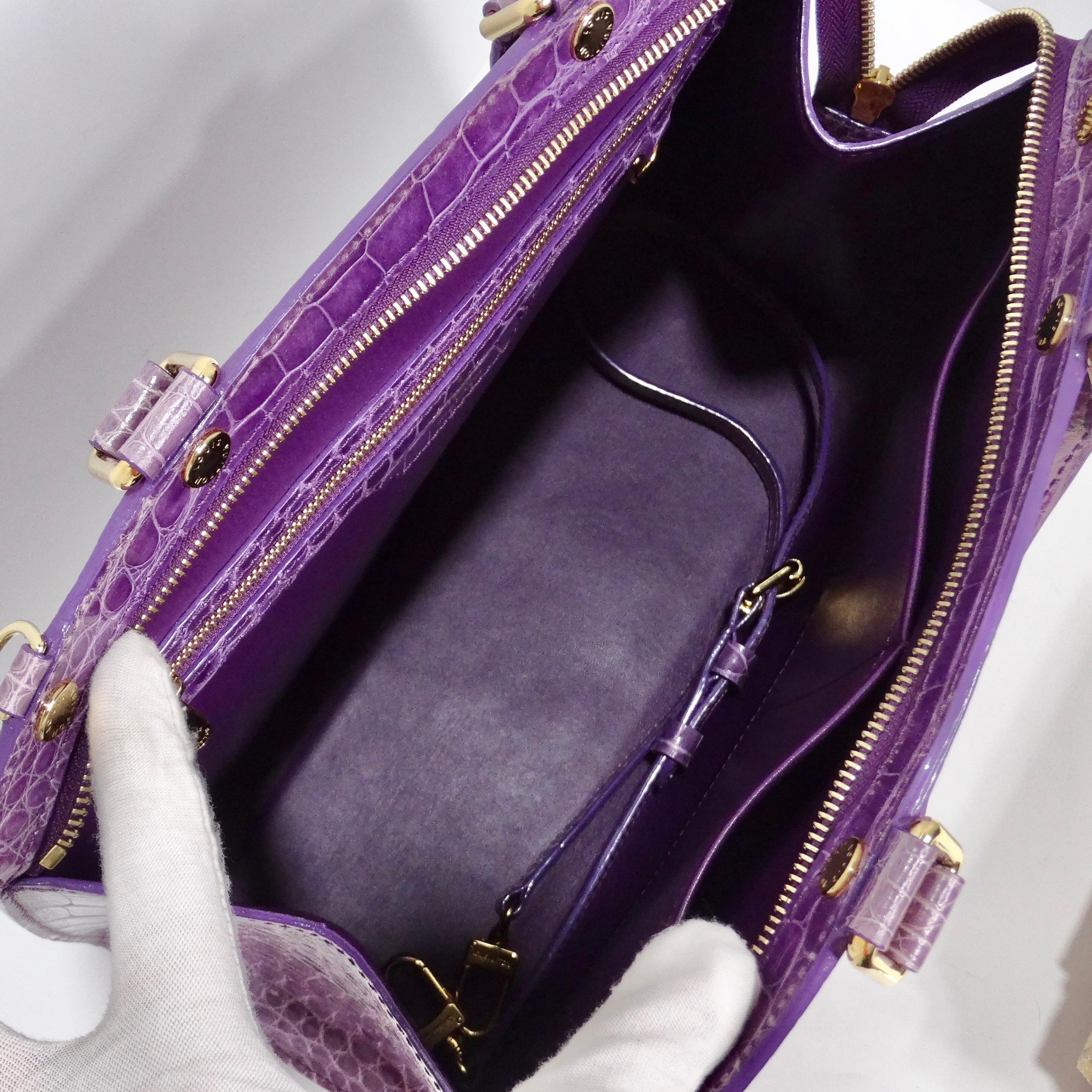 Louis Vuitton - Sac à main Brea en crocodile exotique violet en vente 7