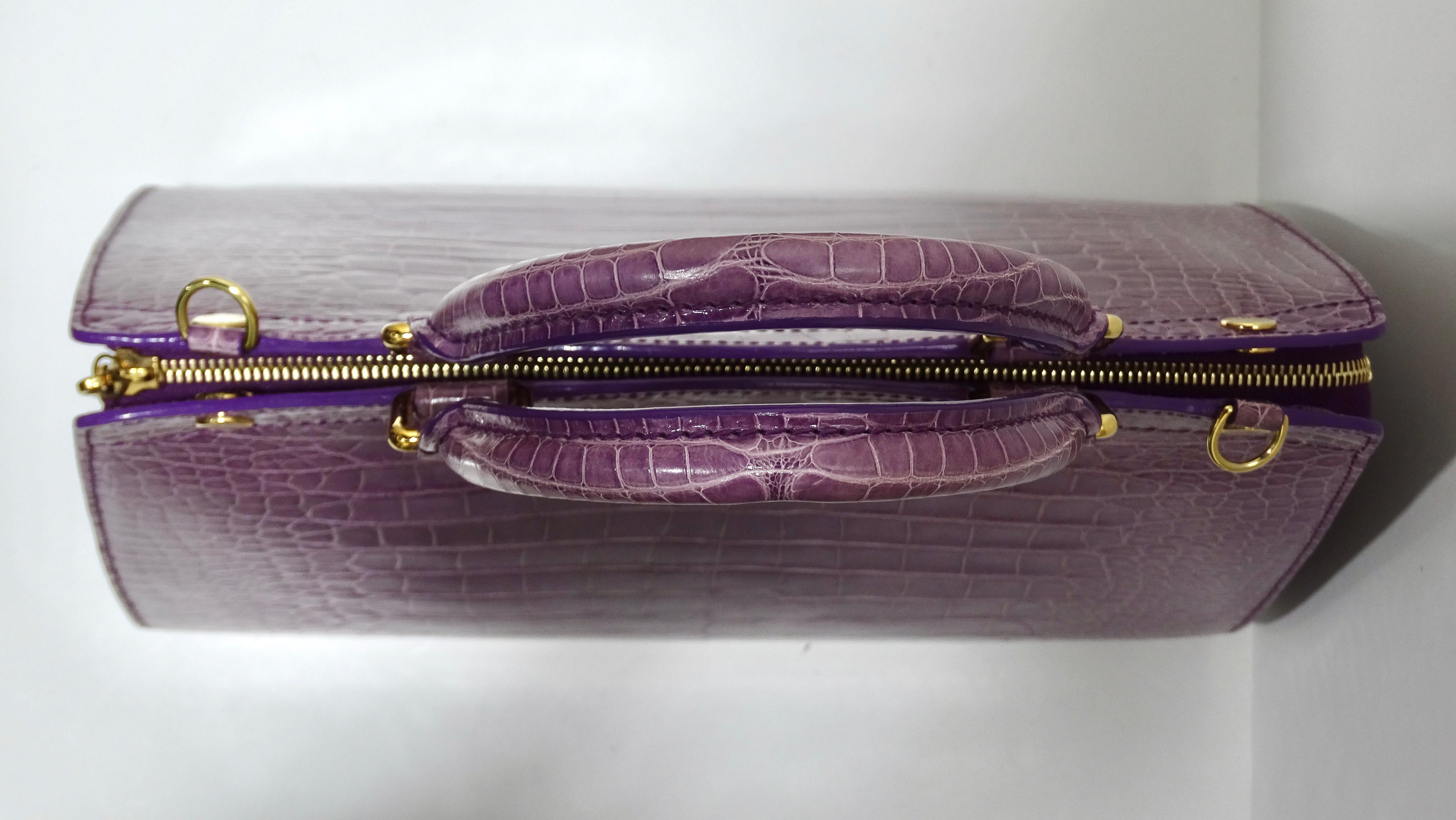 Louis Vuitton Purple Exotic Crocodile Brea Handbag For Sale 8