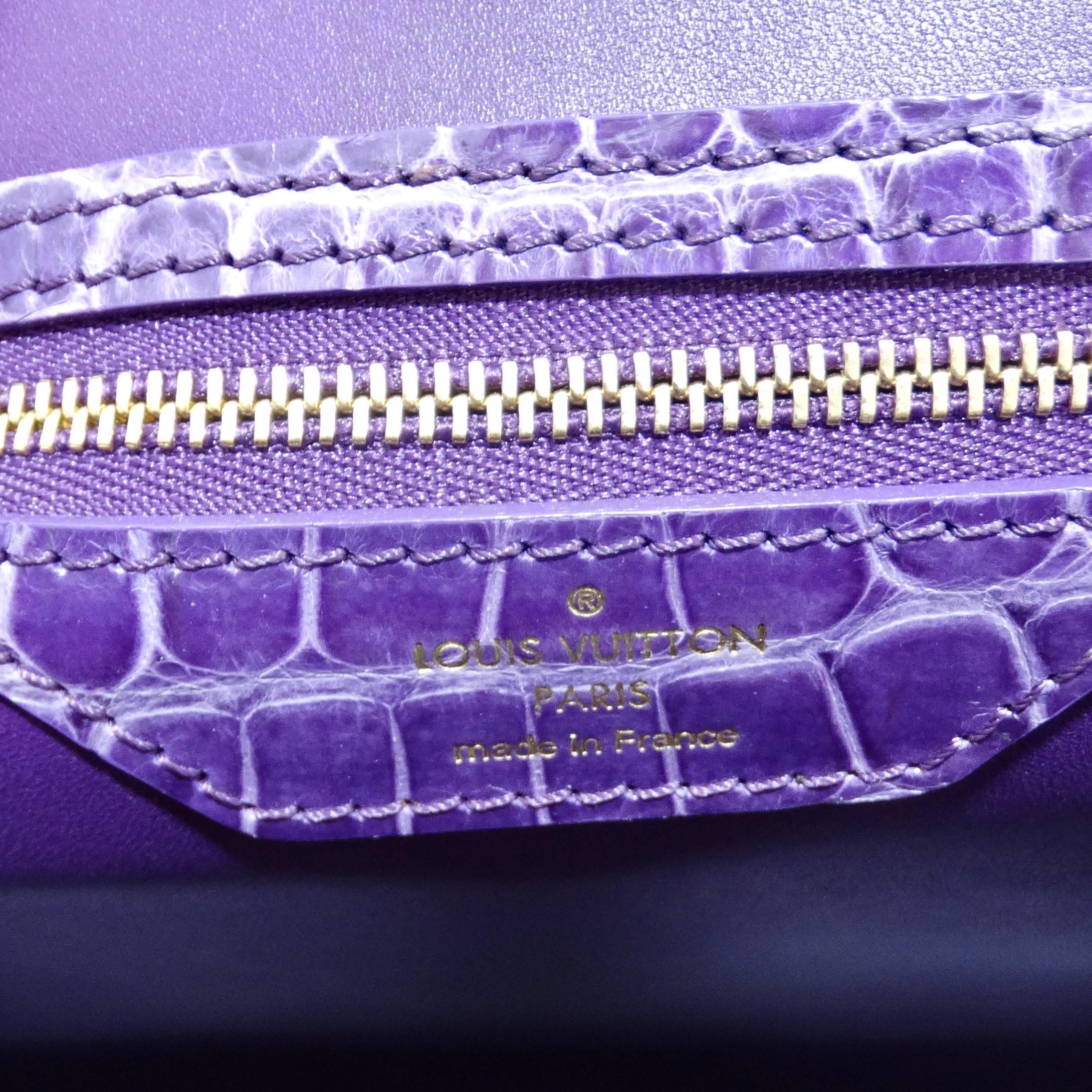 Louis Vuitton - Sac à main Brea en crocodile exotique violet en vente 8