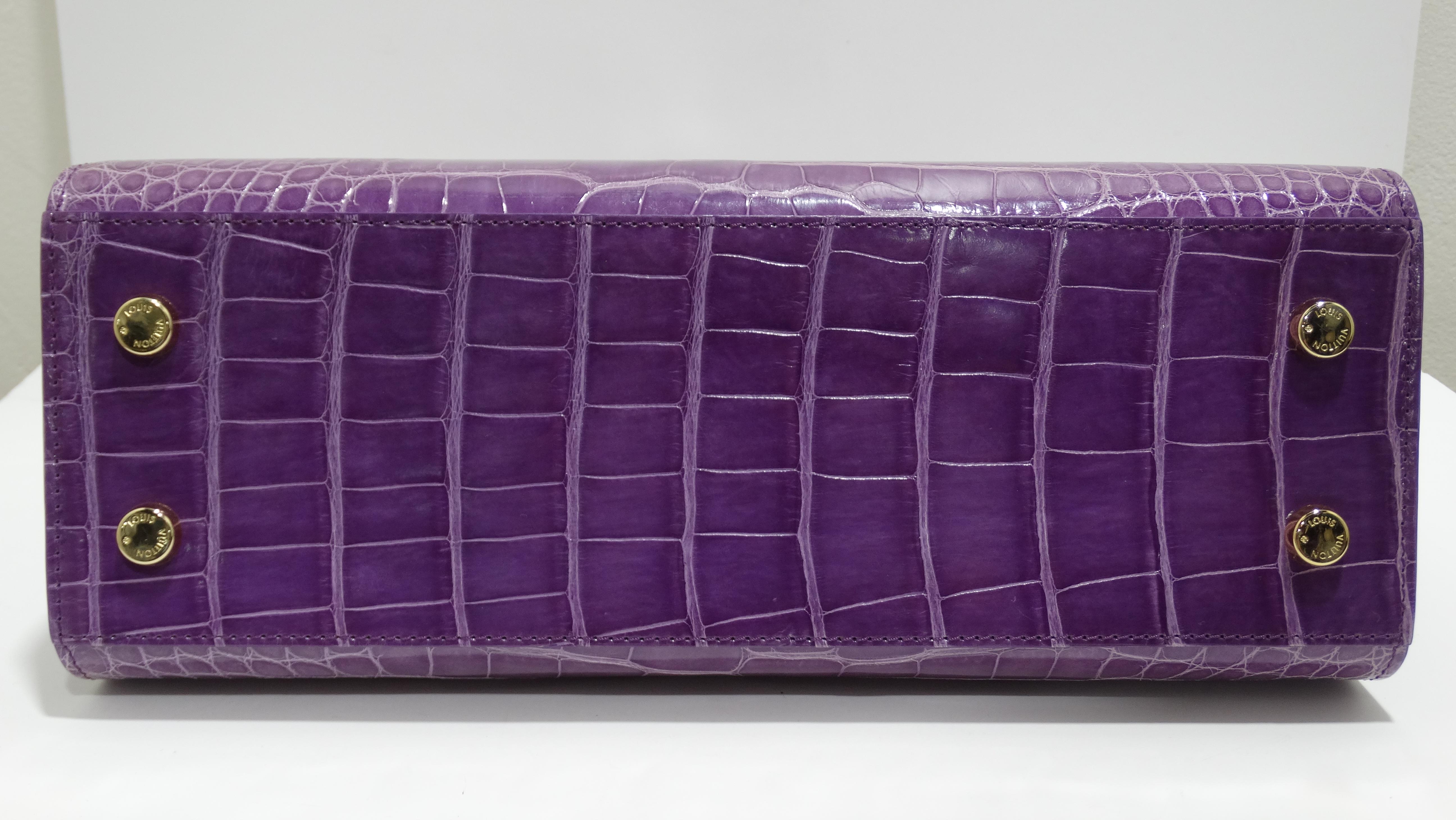 Louis Vuitton Purple Exotic Crocodile Brea Handbag For Sale 9