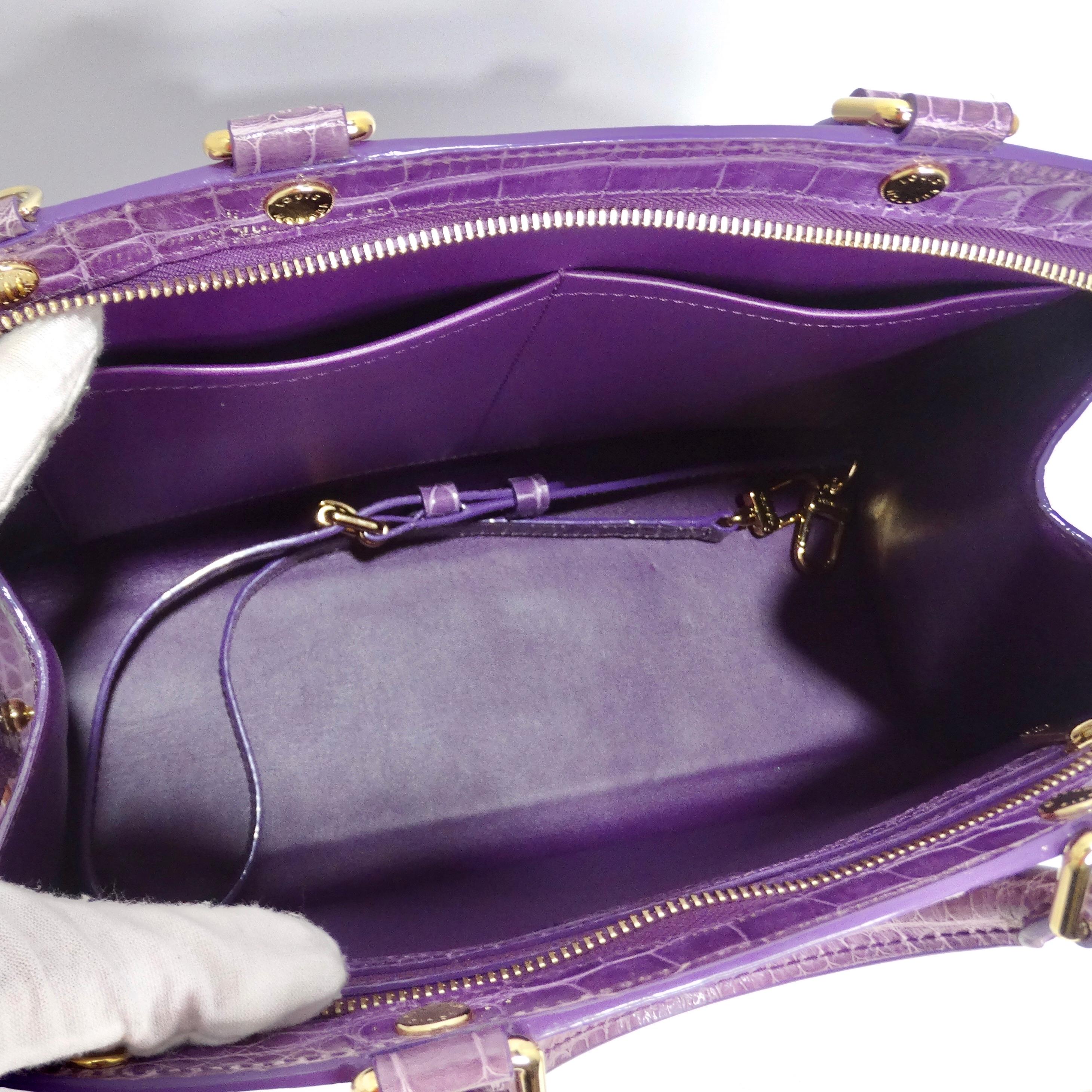 Louis Vuitton - Sac à main Brea en crocodile exotique violet en vente 9