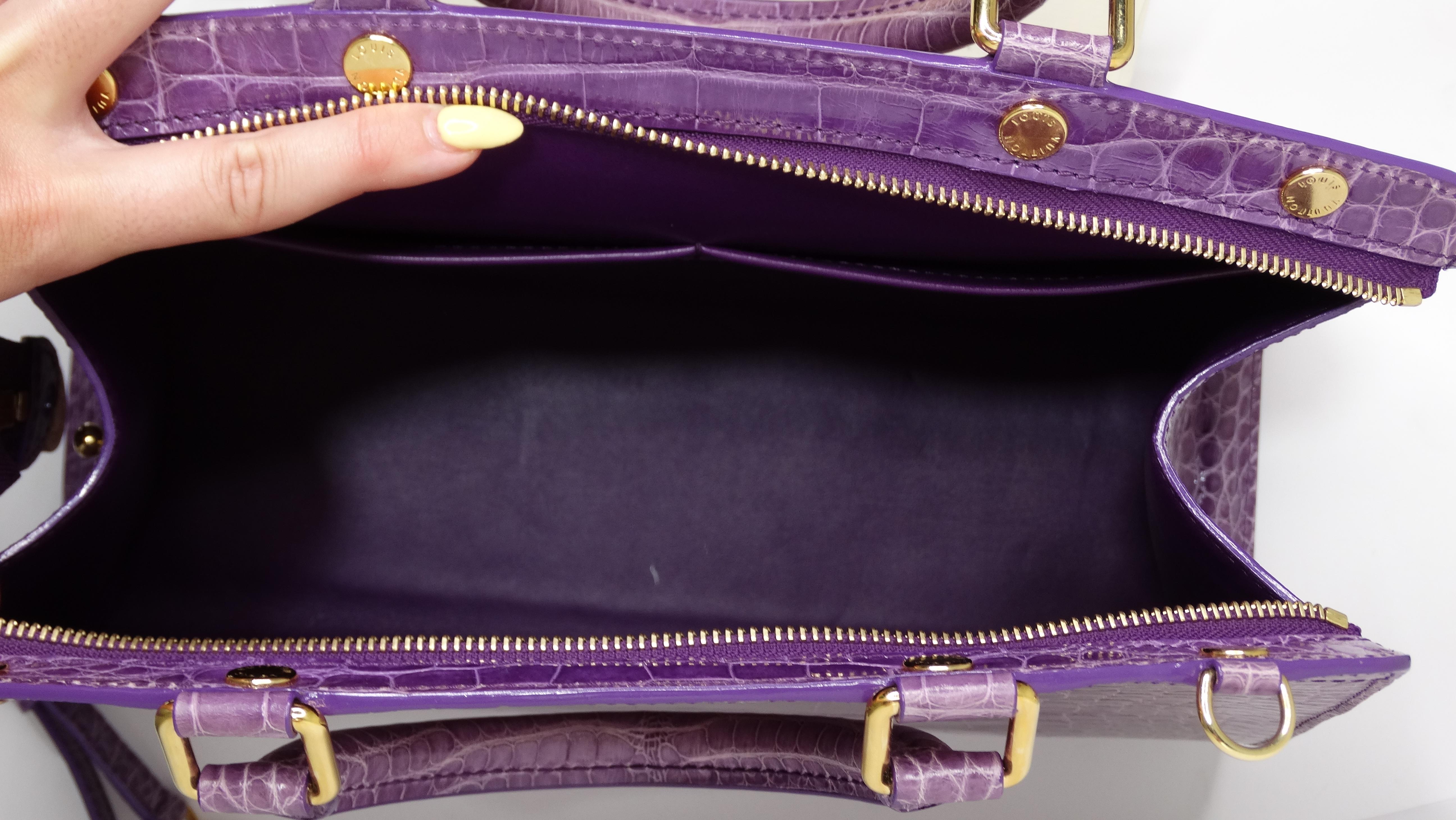 Louis Vuitton Purple Exotic Crocodile Brea Handbag For Sale 10