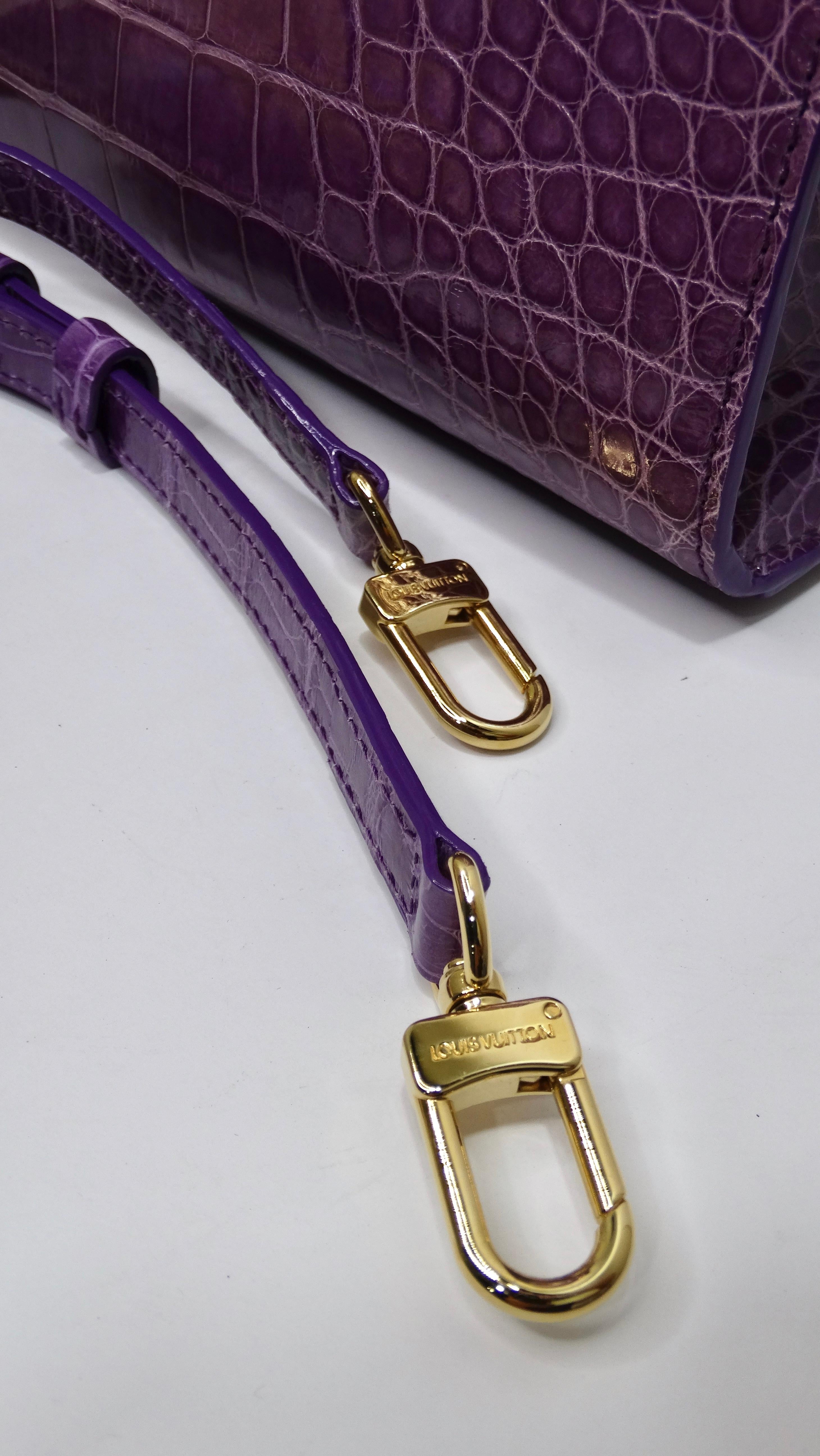 Louis Vuitton Purple Exotic Crocodile Brea Handbag For Sale 13