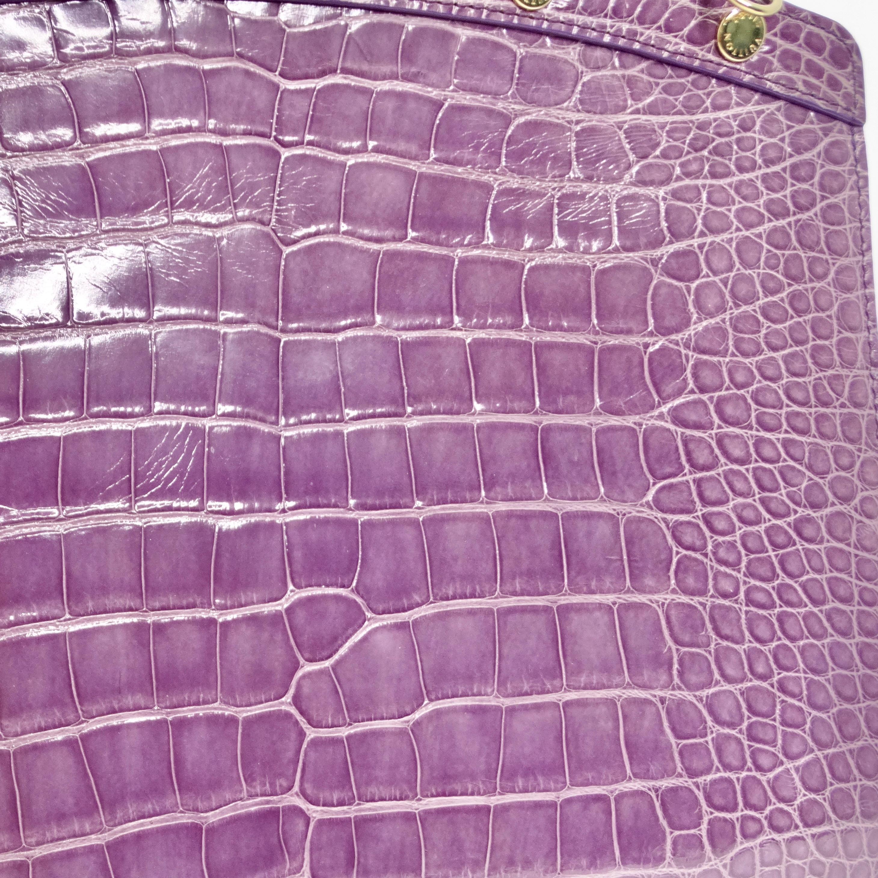 Gris Louis Vuitton - Sac à main Brea en crocodile exotique violet en vente