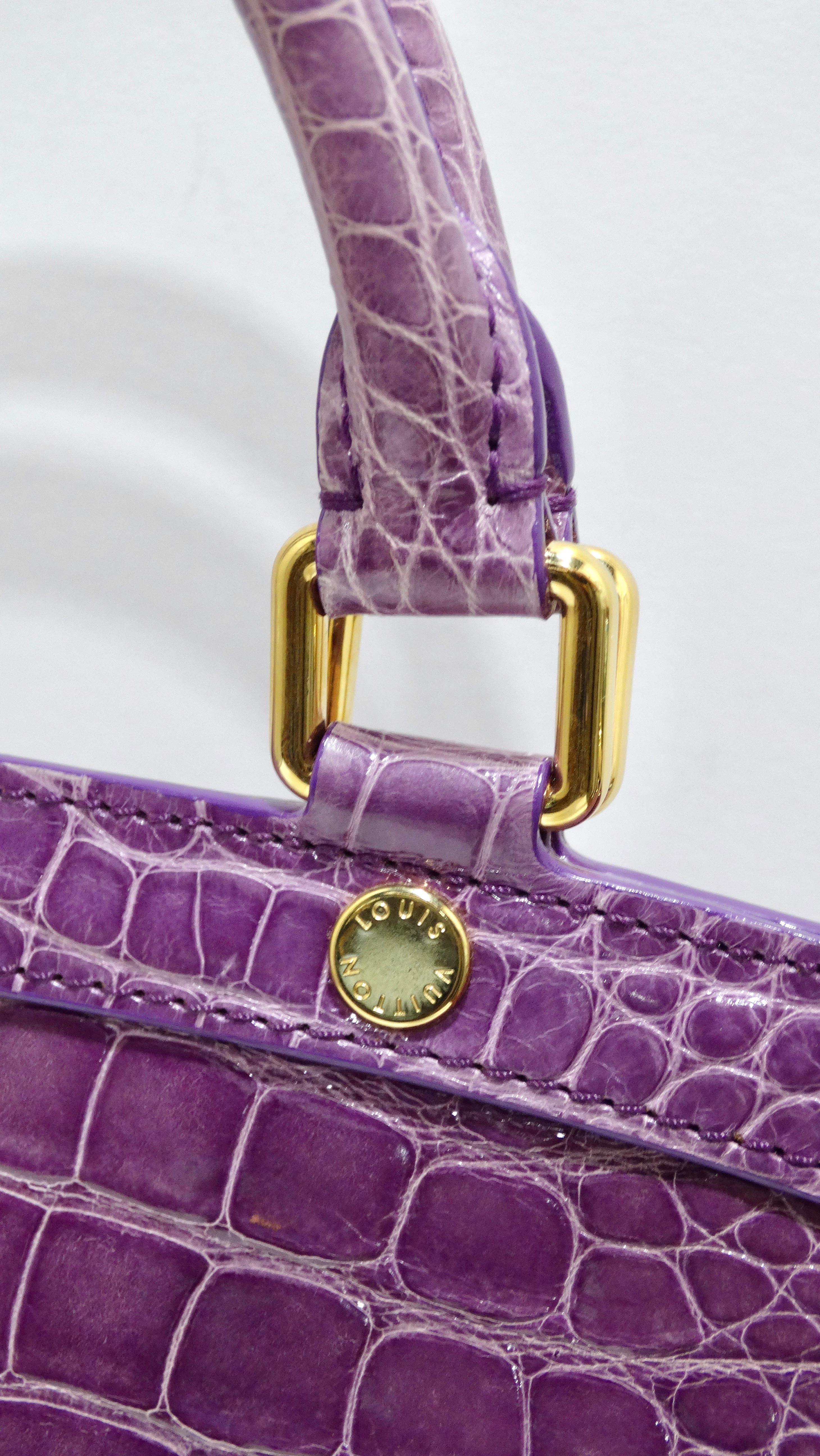 Louis Vuitton Purple Exotic Crocodile Brea Handbag In Excellent Condition For Sale In Scottsdale, AZ