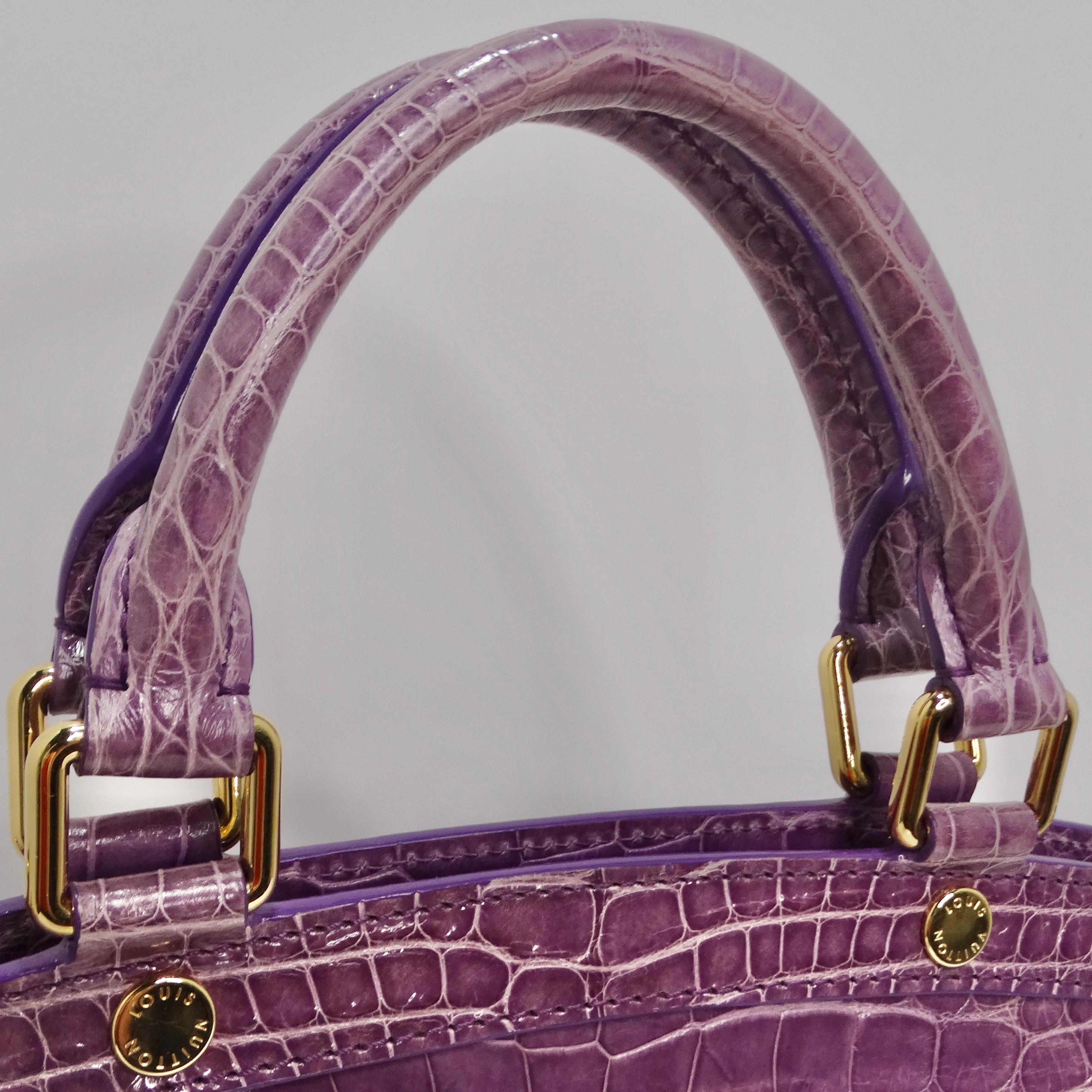 Louis Vuitton - Sac à main Brea en crocodile exotique violet Excellent état - En vente à Scottsdale, AZ