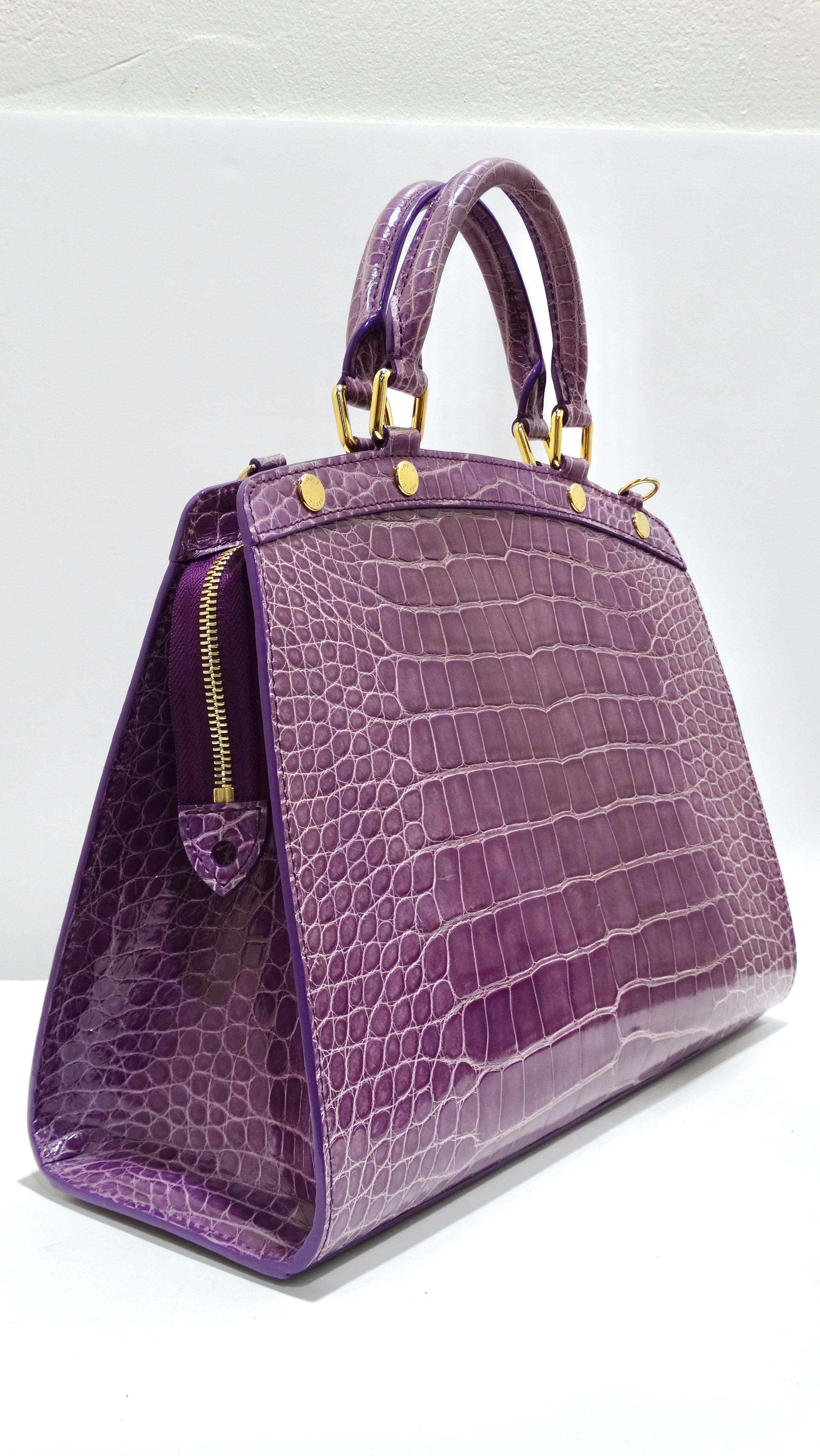 Women's Louis Vuitton Purple Exotic Crocodile Brea Handbag For Sale