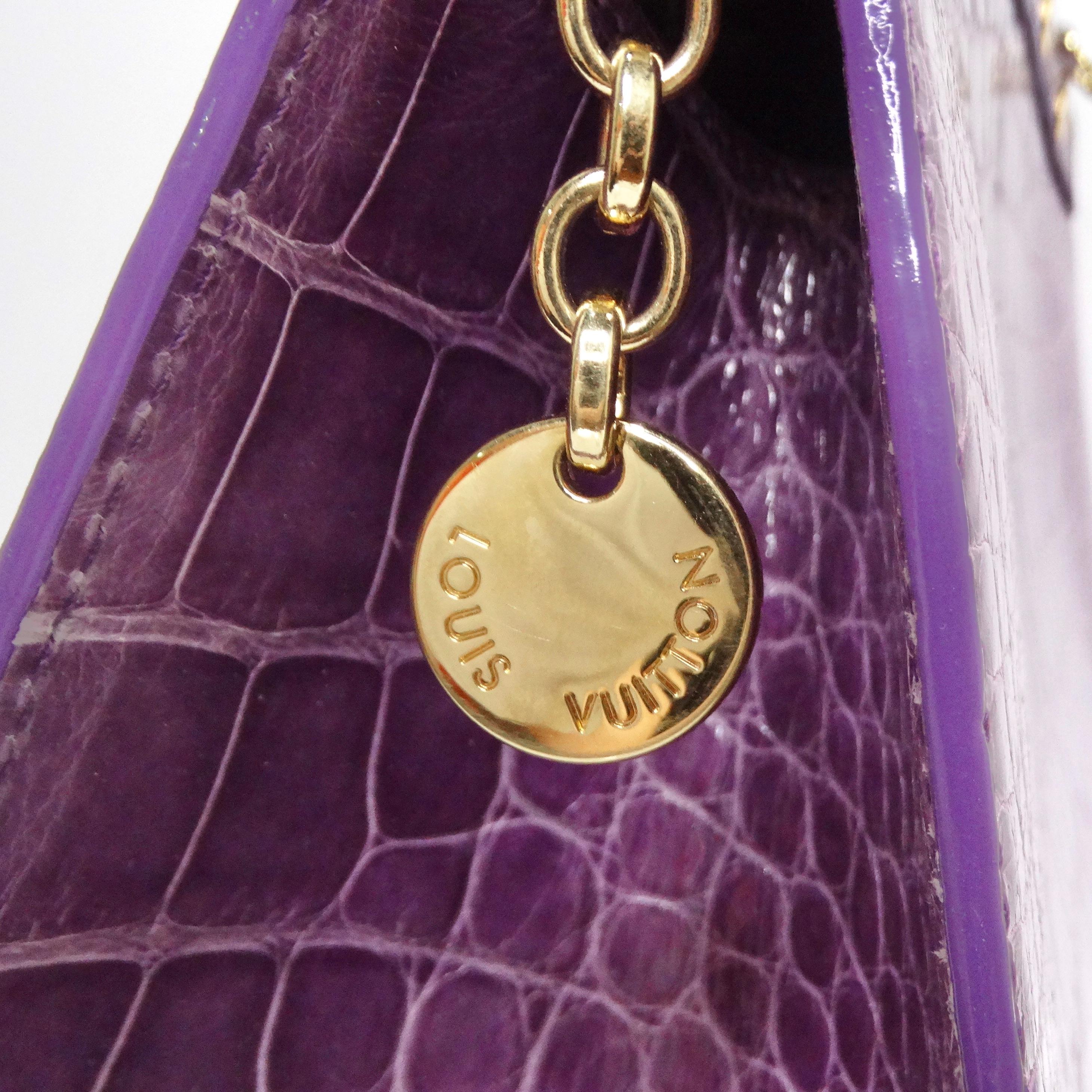 Gray Louis Vuitton Purple Exotic Crocodile Brea Handbag For Sale