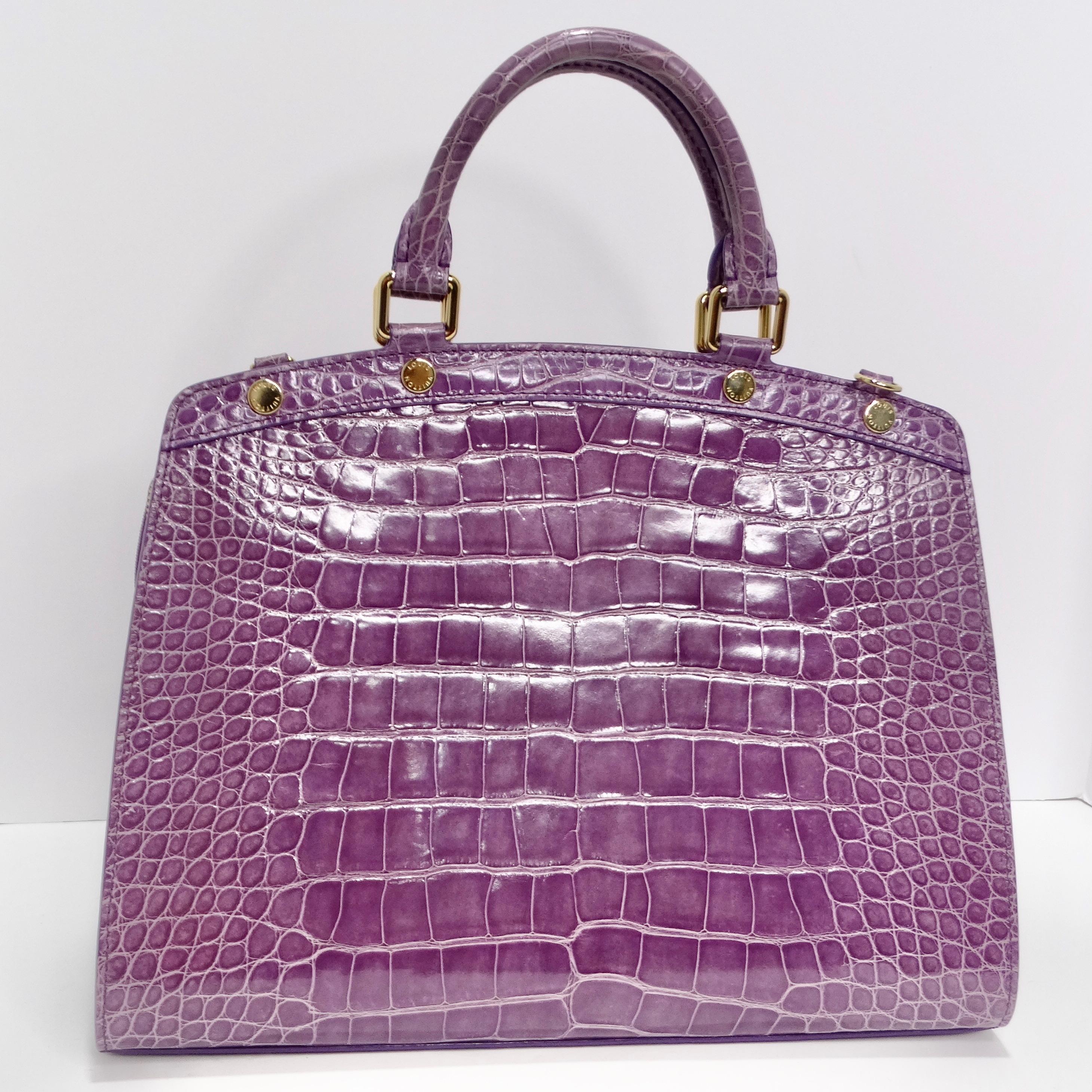 Louis Vuitton - Sac à main Brea en crocodile exotique violet en vente 2