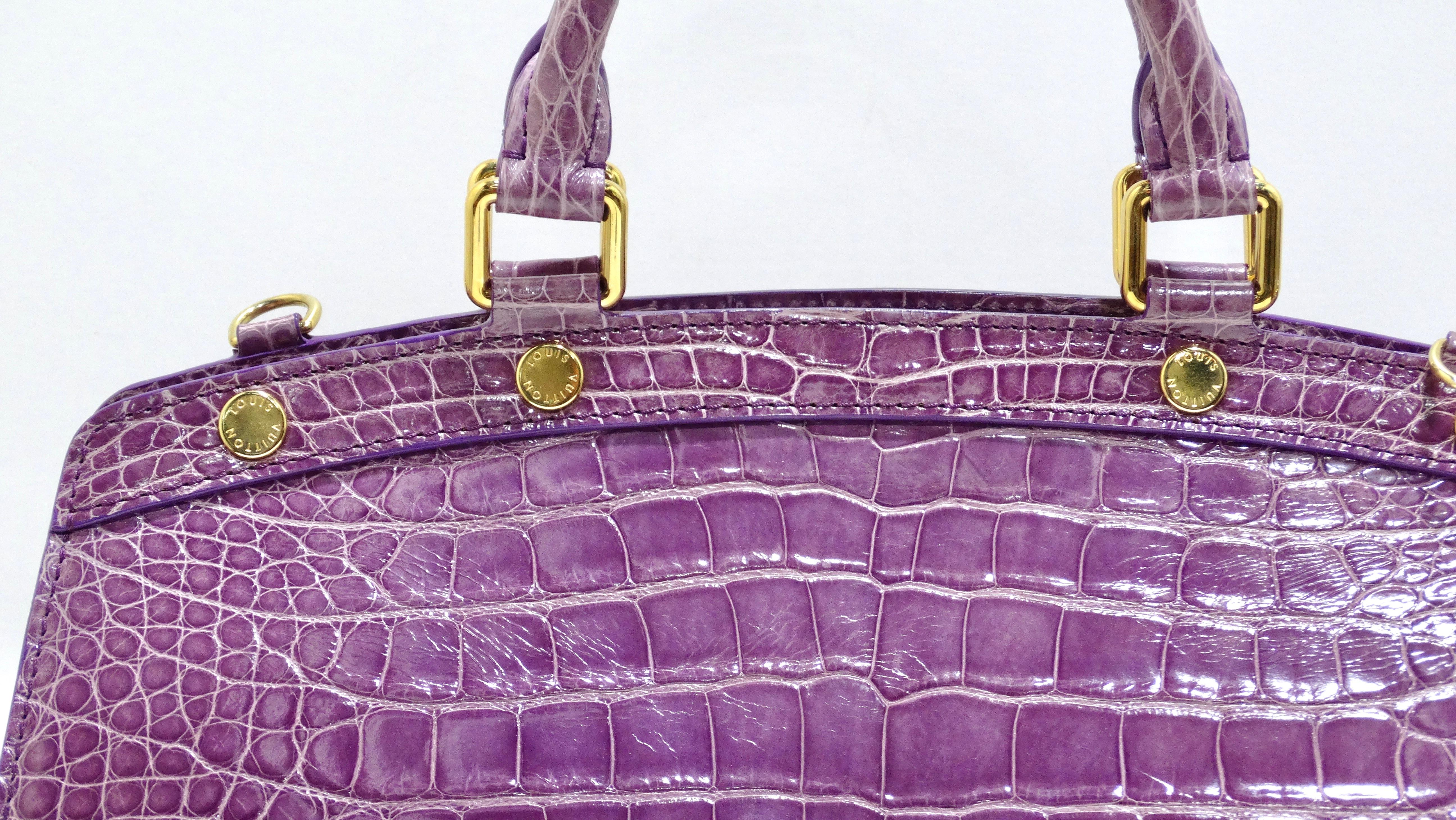 Louis Vuitton - Sac à main Brea en crocodile exotique violet Pour femmes en vente