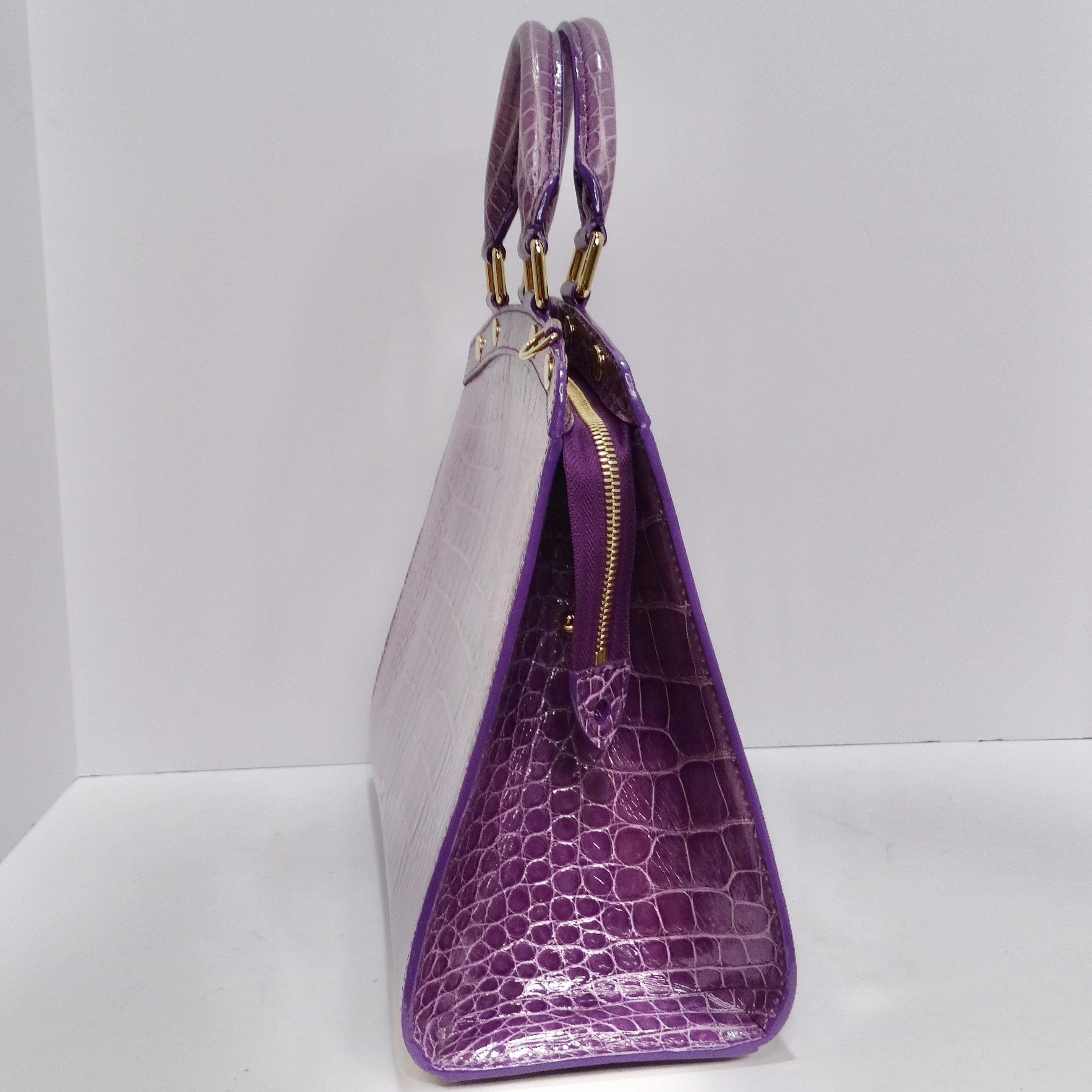 Louis Vuitton - Sac à main Brea en crocodile exotique violet en vente 3