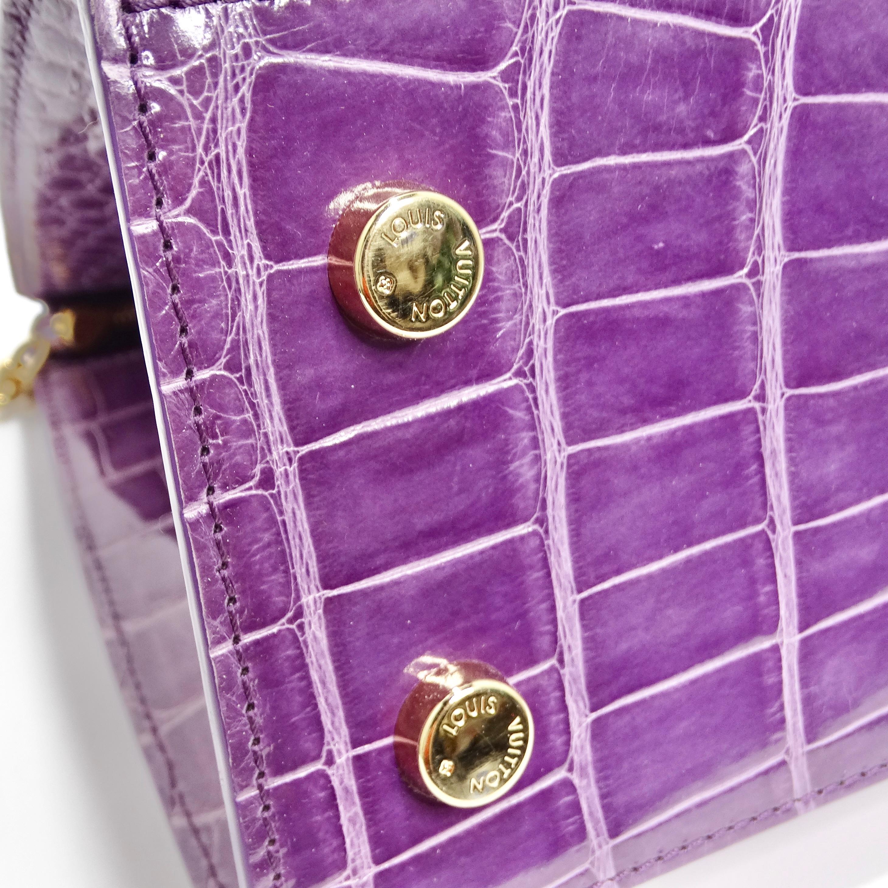 Louis Vuitton - Sac à main Brea en crocodile exotique violet en vente 4