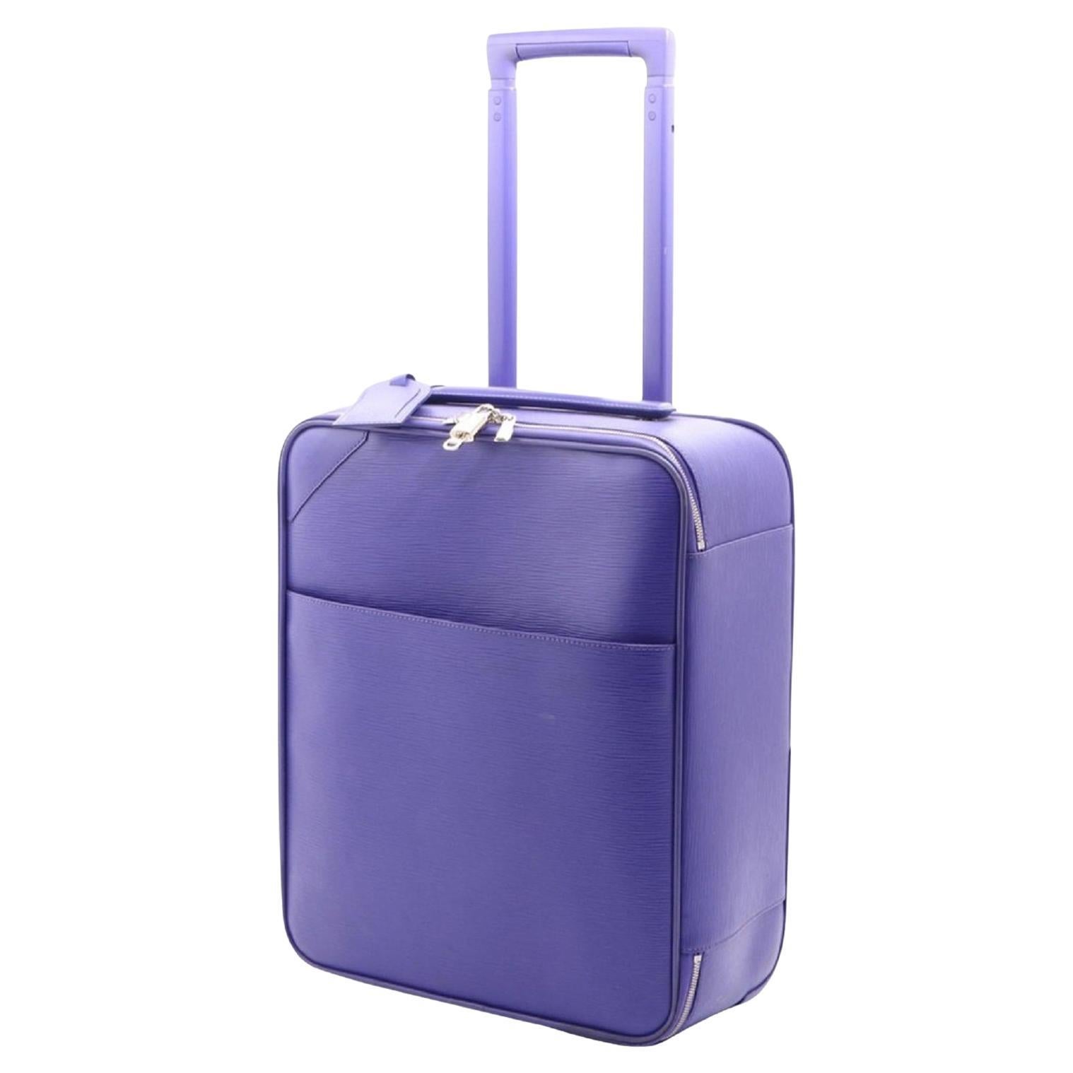 Louis Vuitton Purple Figue Leather Pegase 45 Rolling Luggage Carry-On 867878
