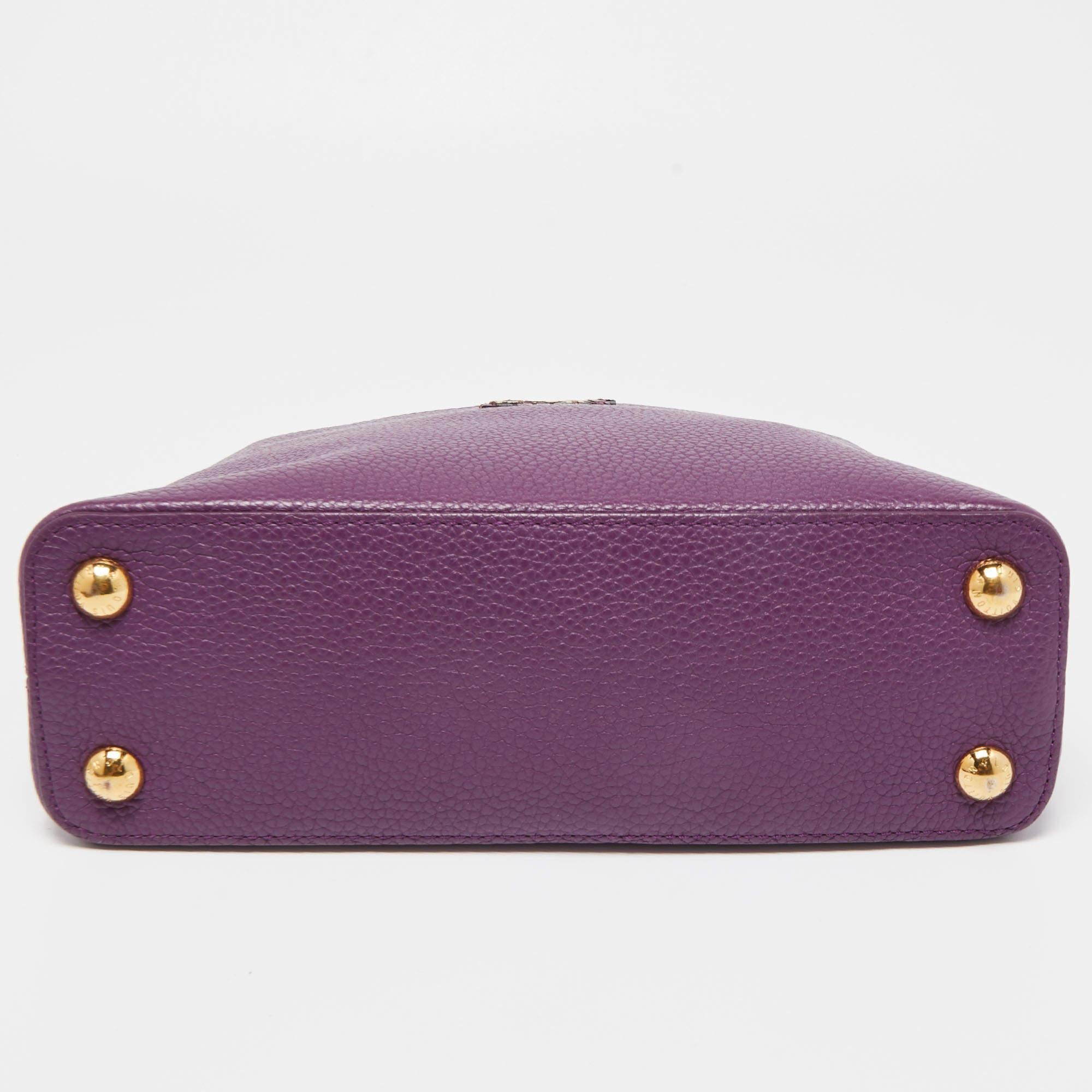 Louis Vuitton Purple Leather and Python Capucines BB Bag 5