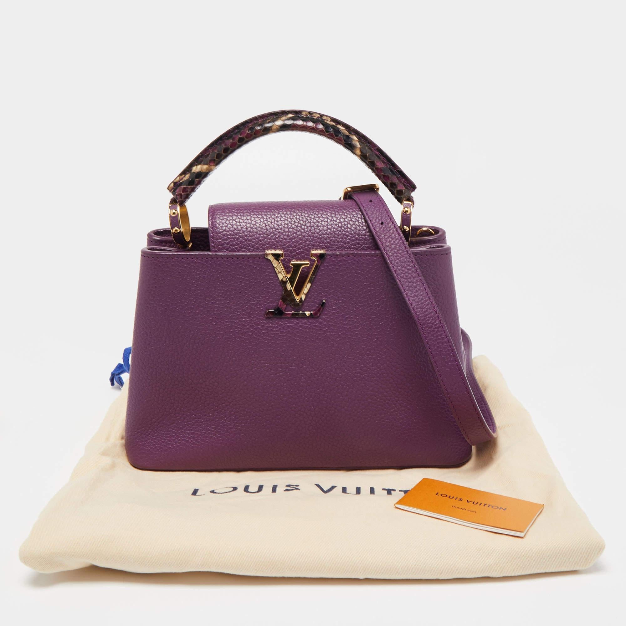 Louis Vuitton Purple Leather and Python Capucines BB Bag 7