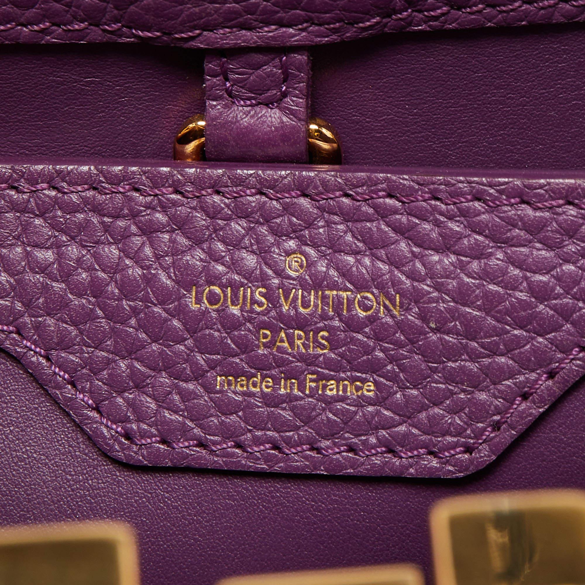 Women's Louis Vuitton Purple Leather and Python Capucines BB Bag