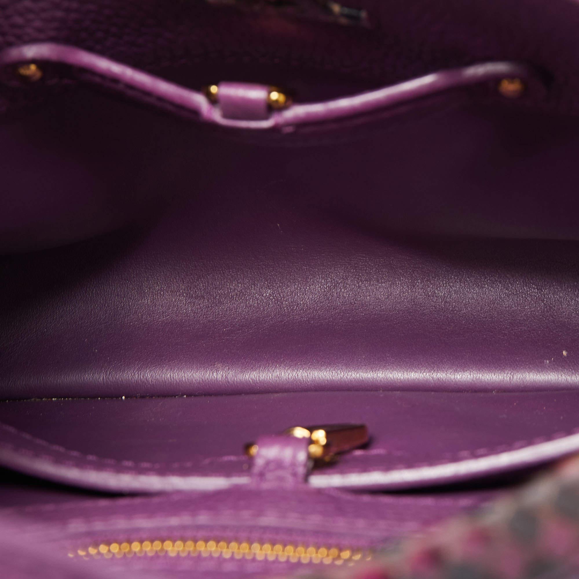 Louis Vuitton Purple Leather and Python Capucines BB Bag 1