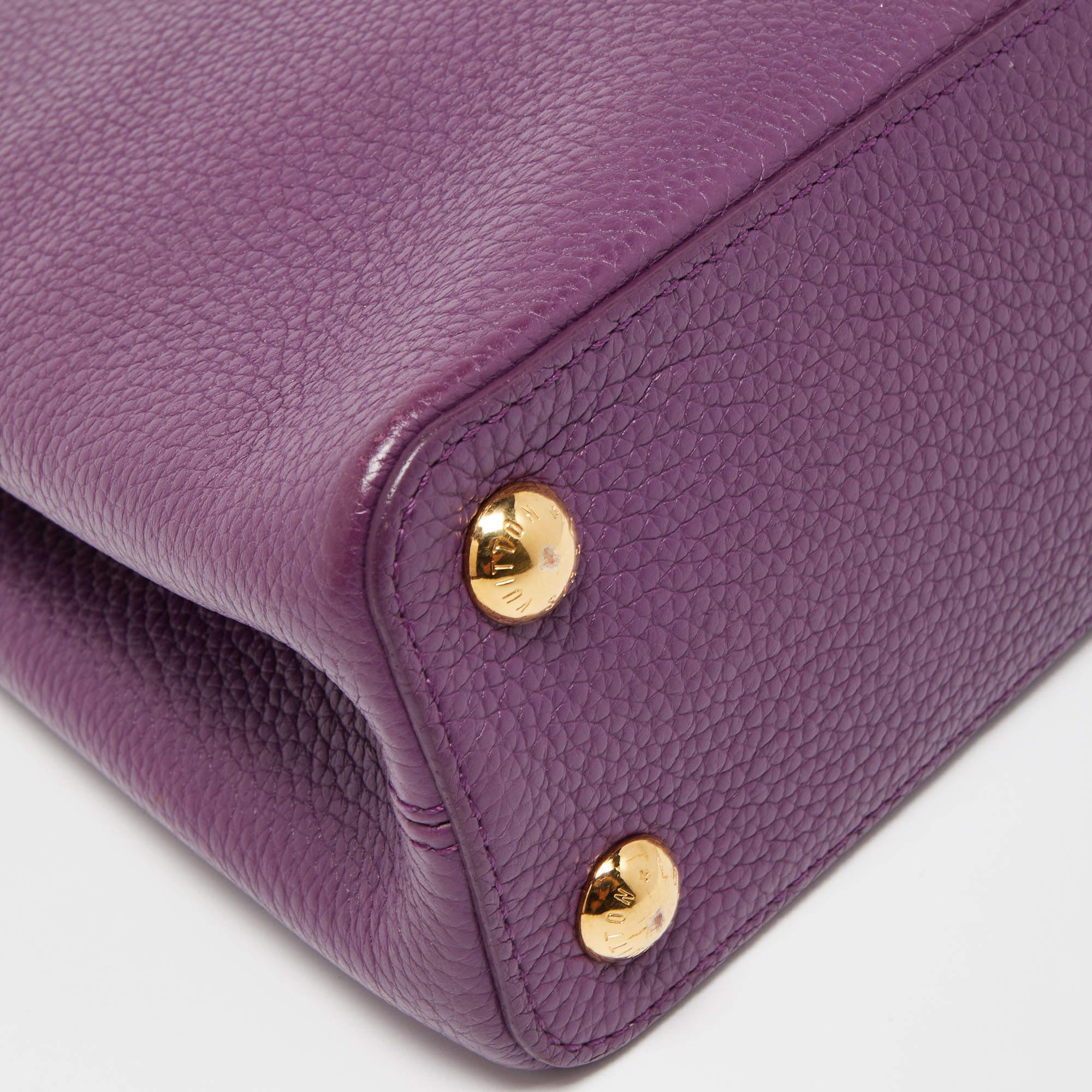 Louis Vuitton Purple Leather and Python Capucines BB Bag 2