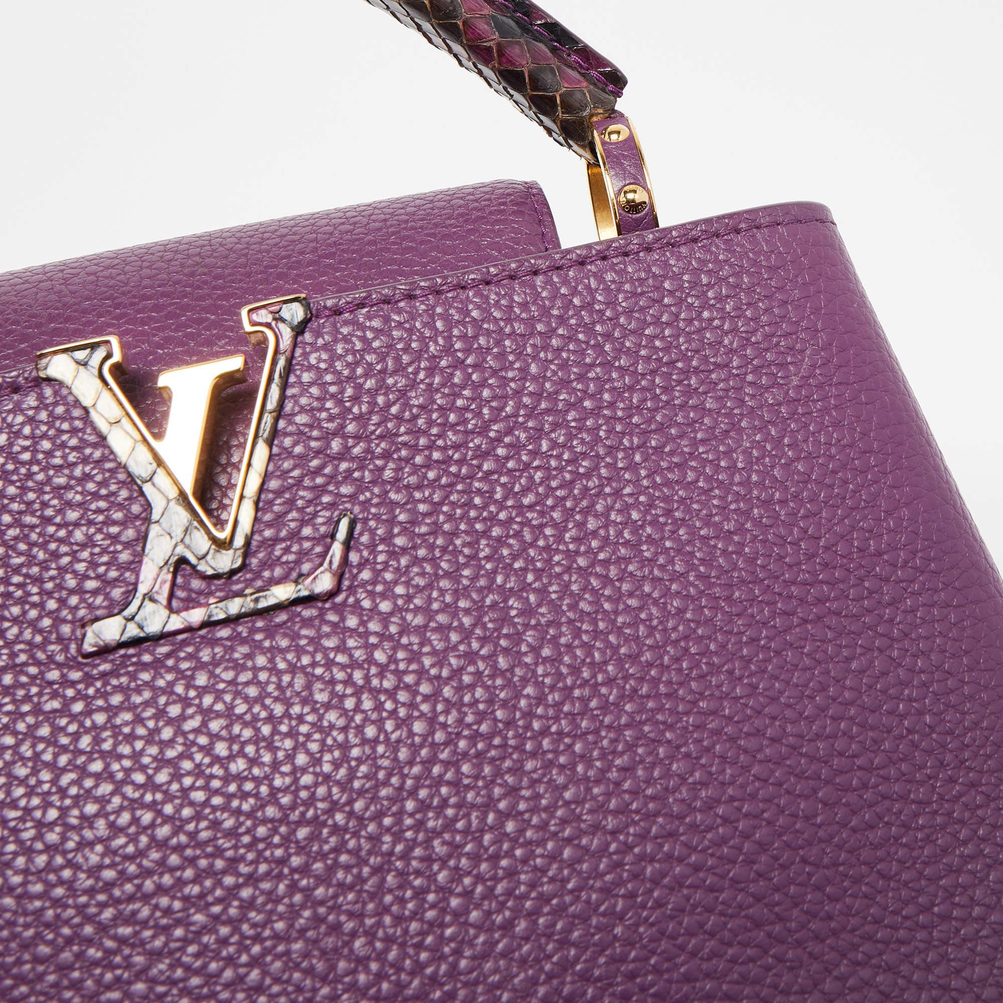 Louis Vuitton Purple Leather and Python Capucines BB Bag 3