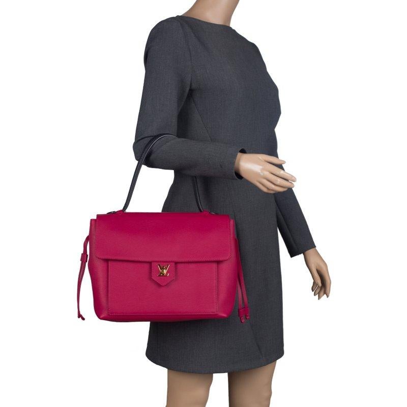 Red Louis Vuitton Purple Leather Lockme PM Bag