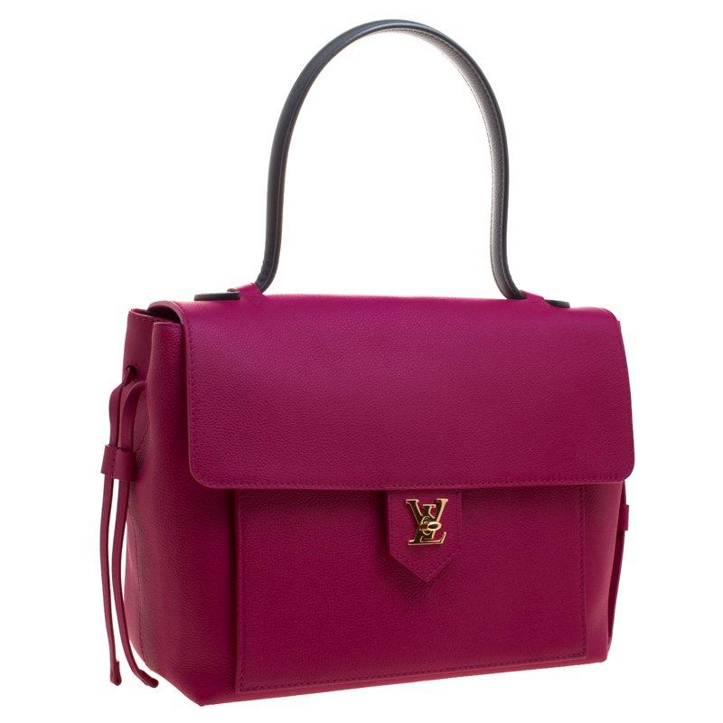 Louis Vuitton Purple Leather Lockme PM Bag In Excellent Condition In Dubai, Al Qouz 2
