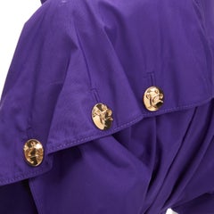LOUIS VUITTON lila LV-Trenchjacke mit rundem Knopfleiste im Blasenschliff FR34 XS