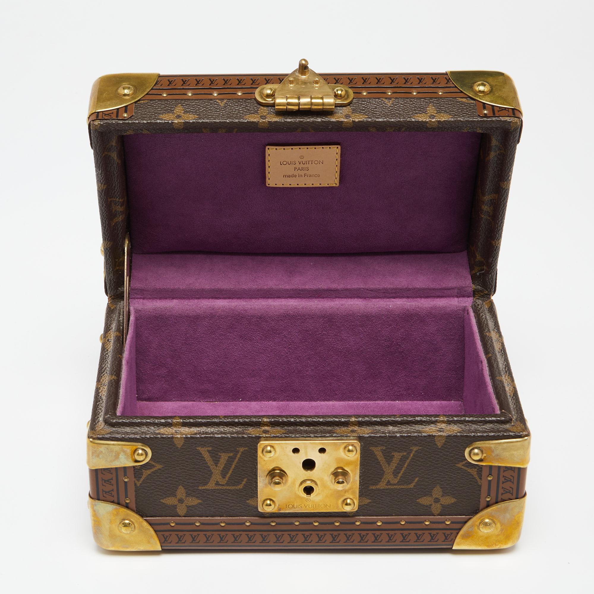 Brown Louis Vuitton Purple Monogram Canvas Coffret Tresor 20 Jewelry Box